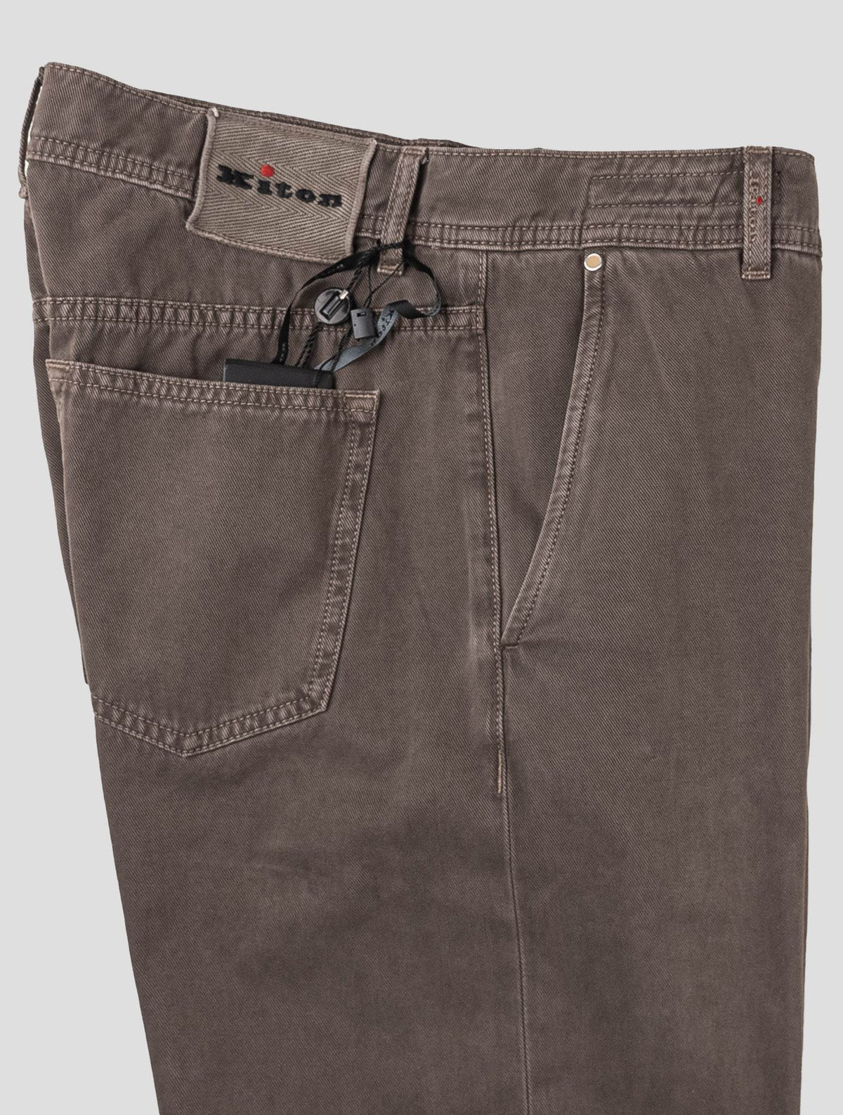 Kiton Brown Cotton Cashmere Pants