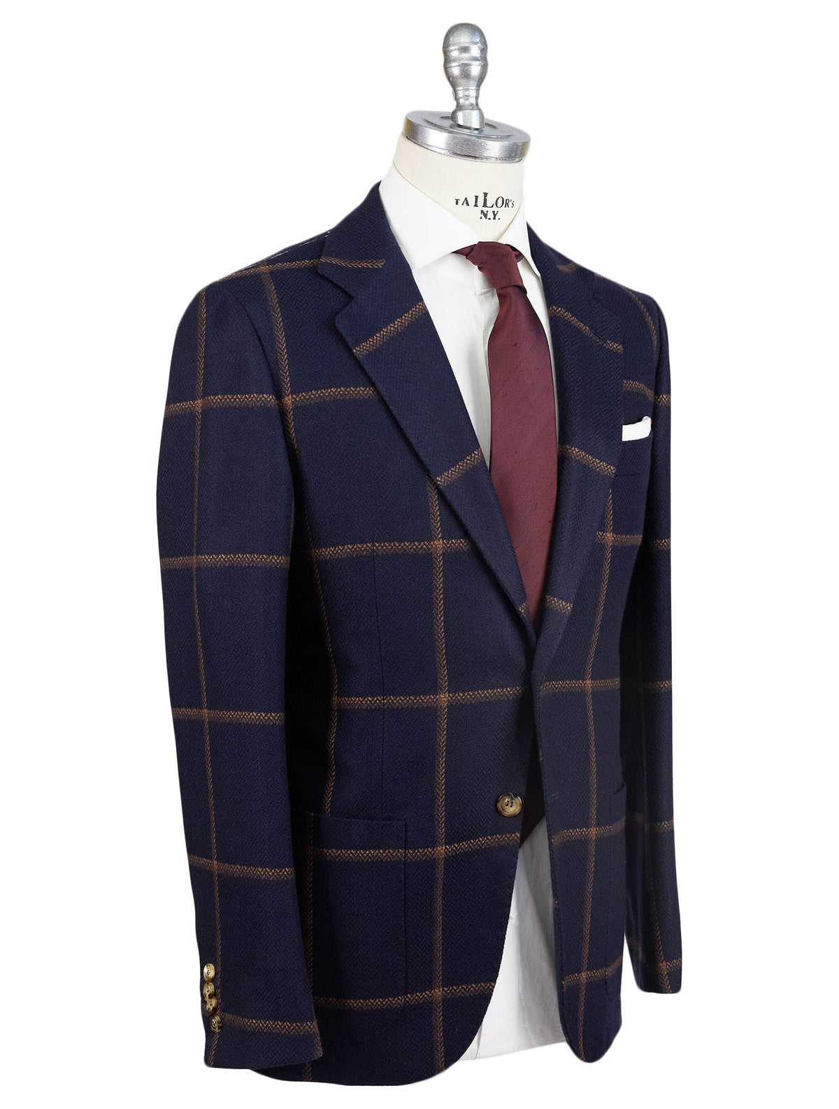 Kiton Kiton Blue Brown Cashmere Blazer Blue / Brown 001