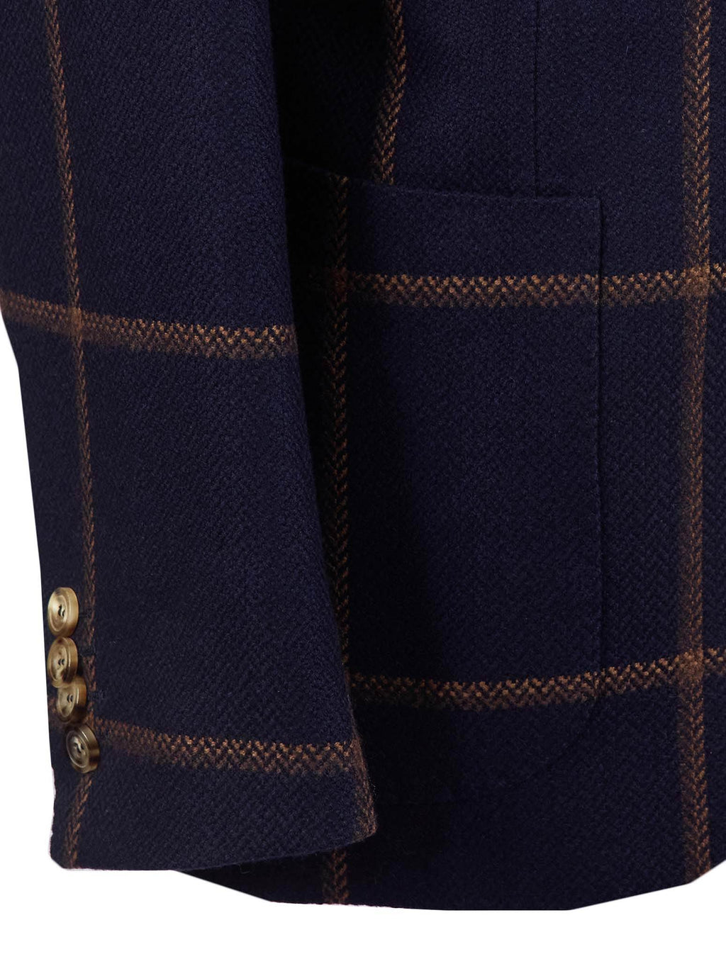 Kiton Blue Brown Cashmere Blazer