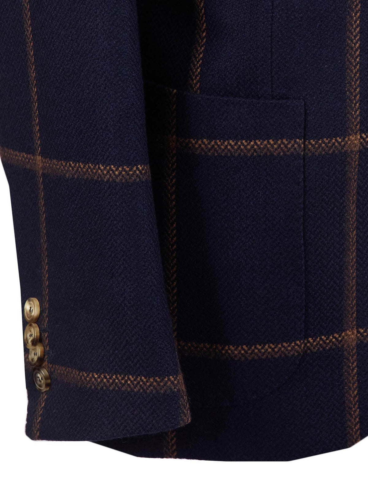 Kiton Blue Brown Cashmere Blazer