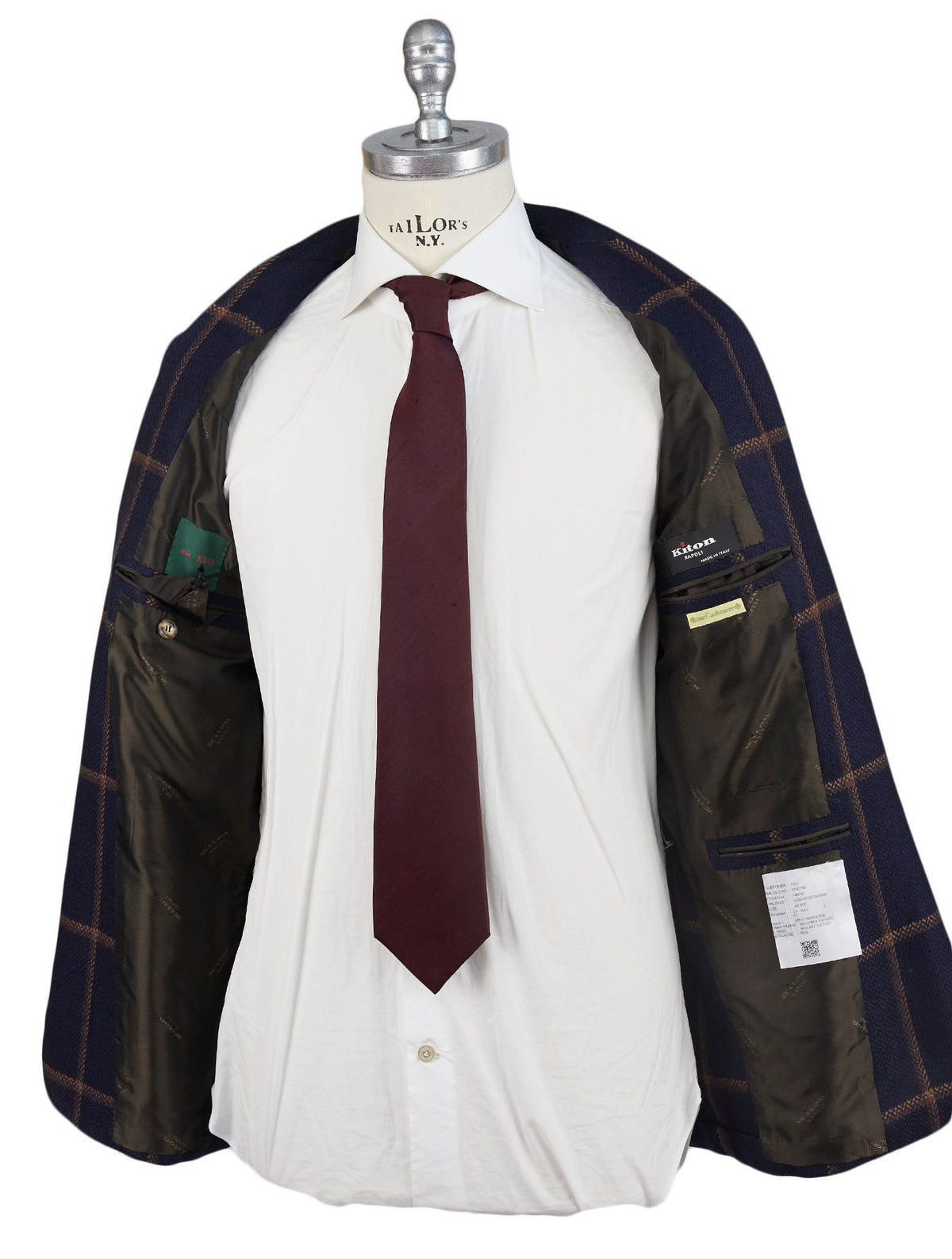 Kiton Blue Brown Cashmere Blazer