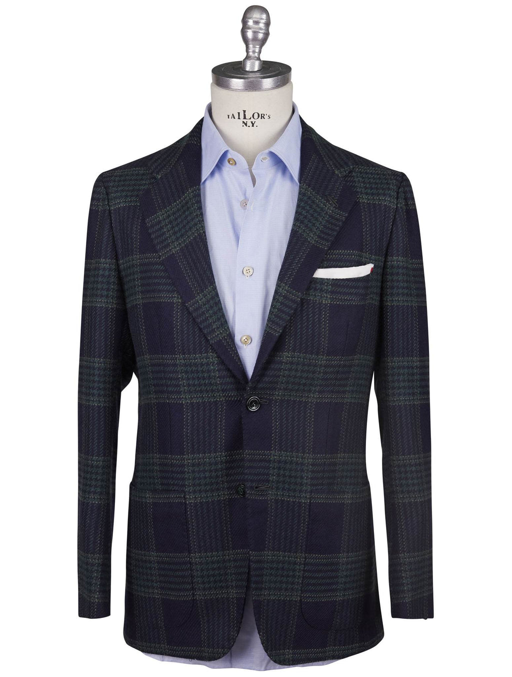 Kiton Blue Green Cashmere Blazer