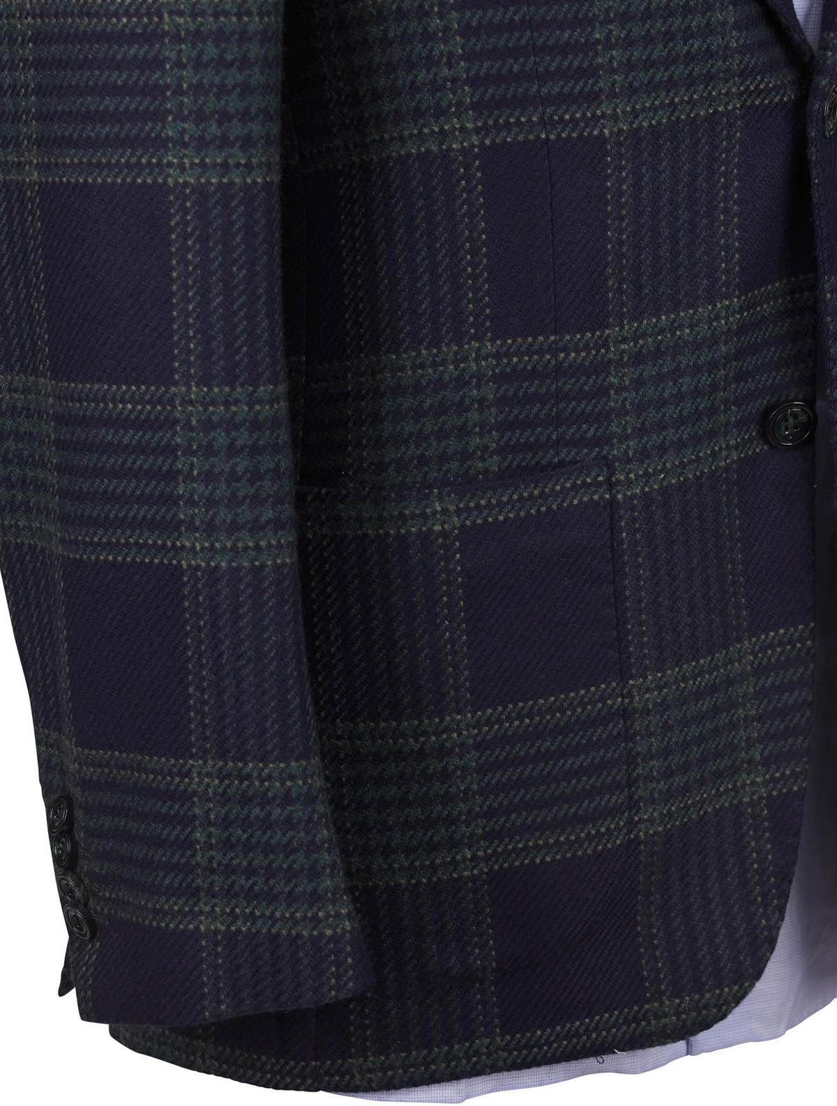 Kiton Blue Green Cashmere Blazer