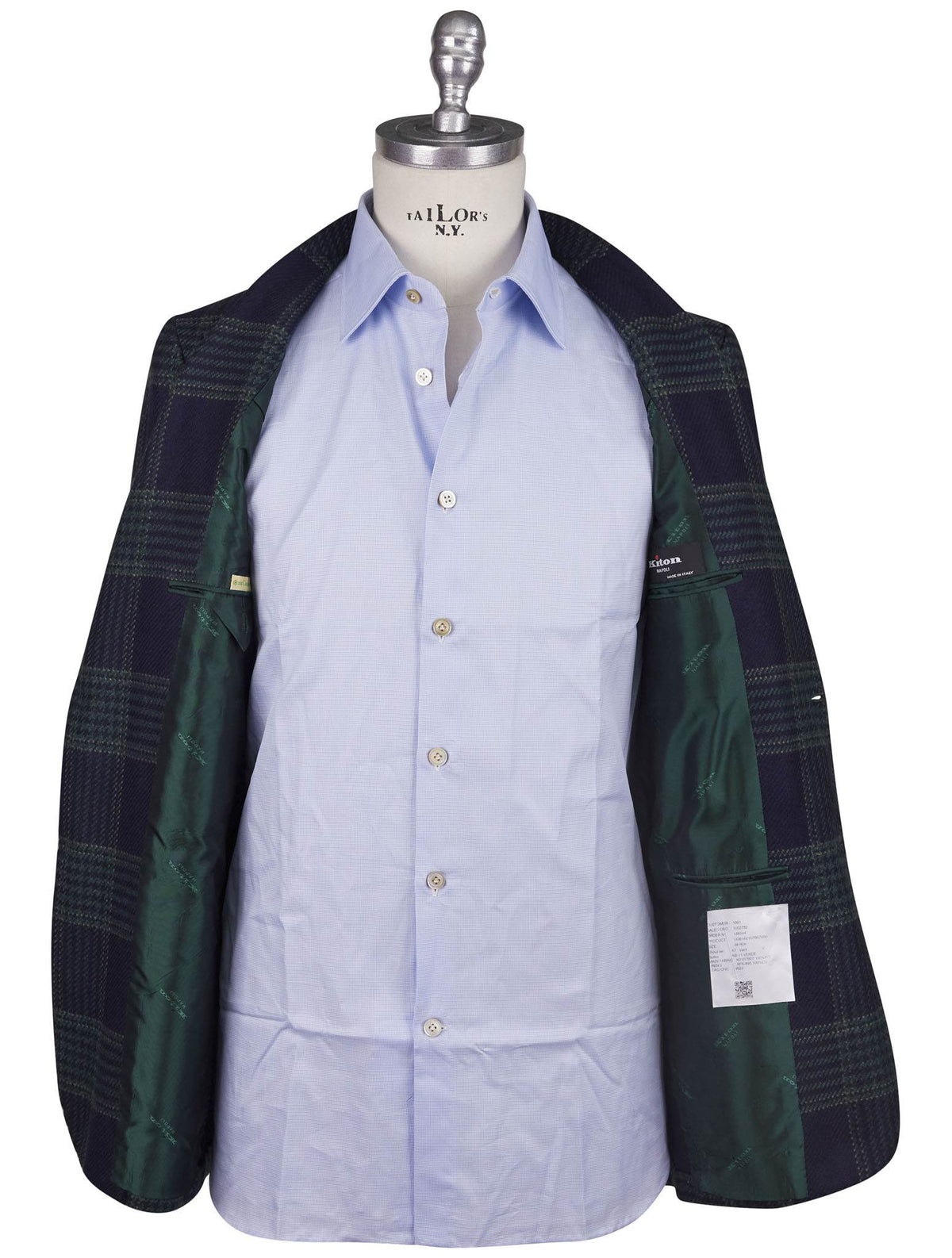 Kiton Blue Green Cashmere Blazer
