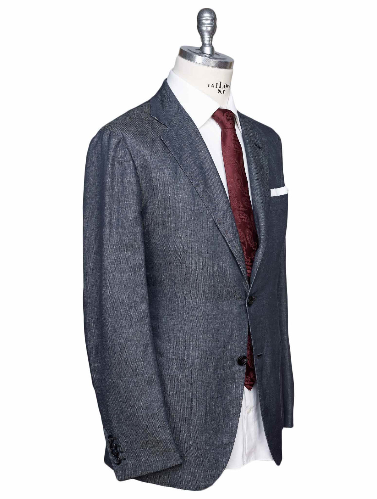 Kiton Kiton Blue Cotton Linen Ea Blazer Blue 001