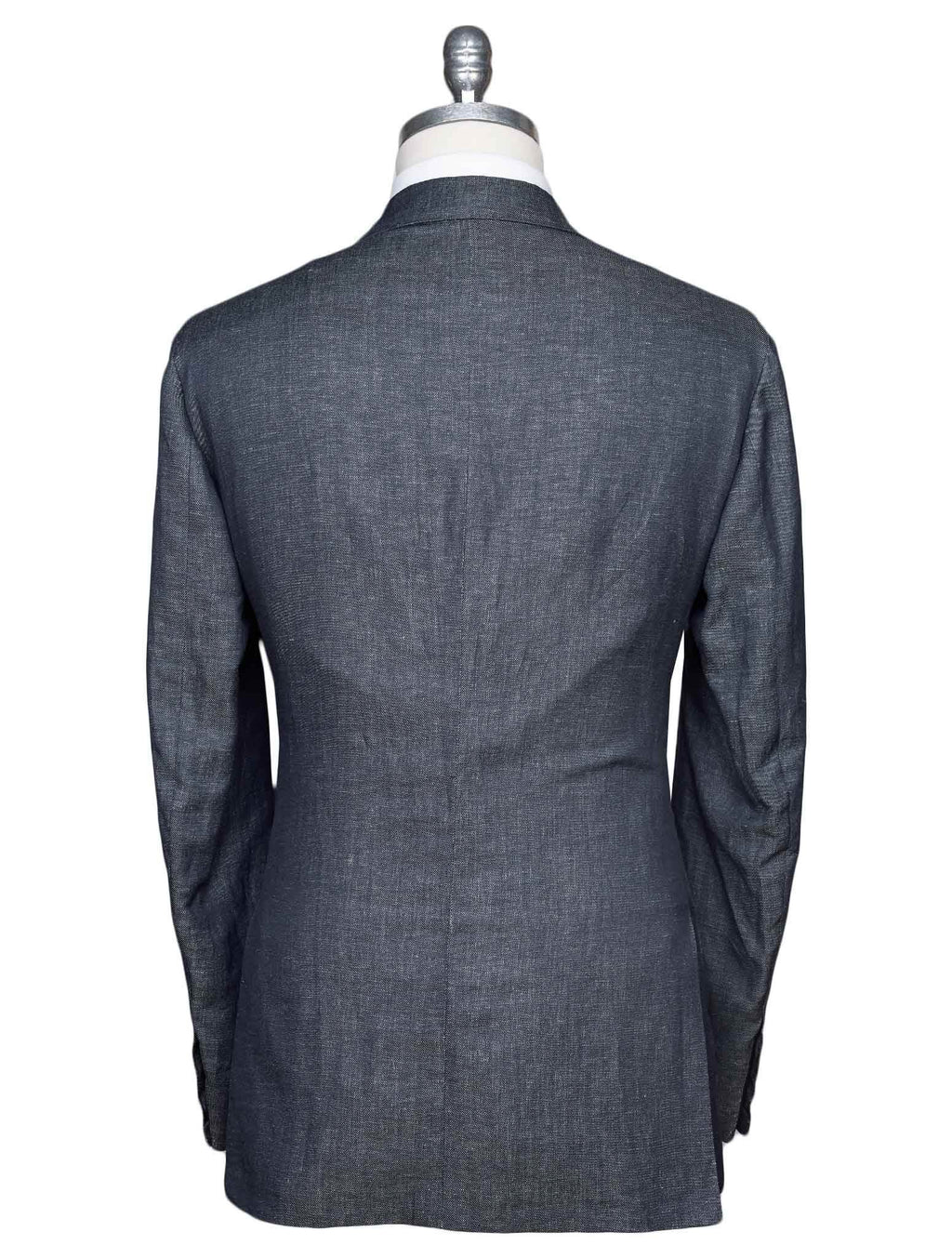 Kiton Blue Cotton Linen Ea Blazer