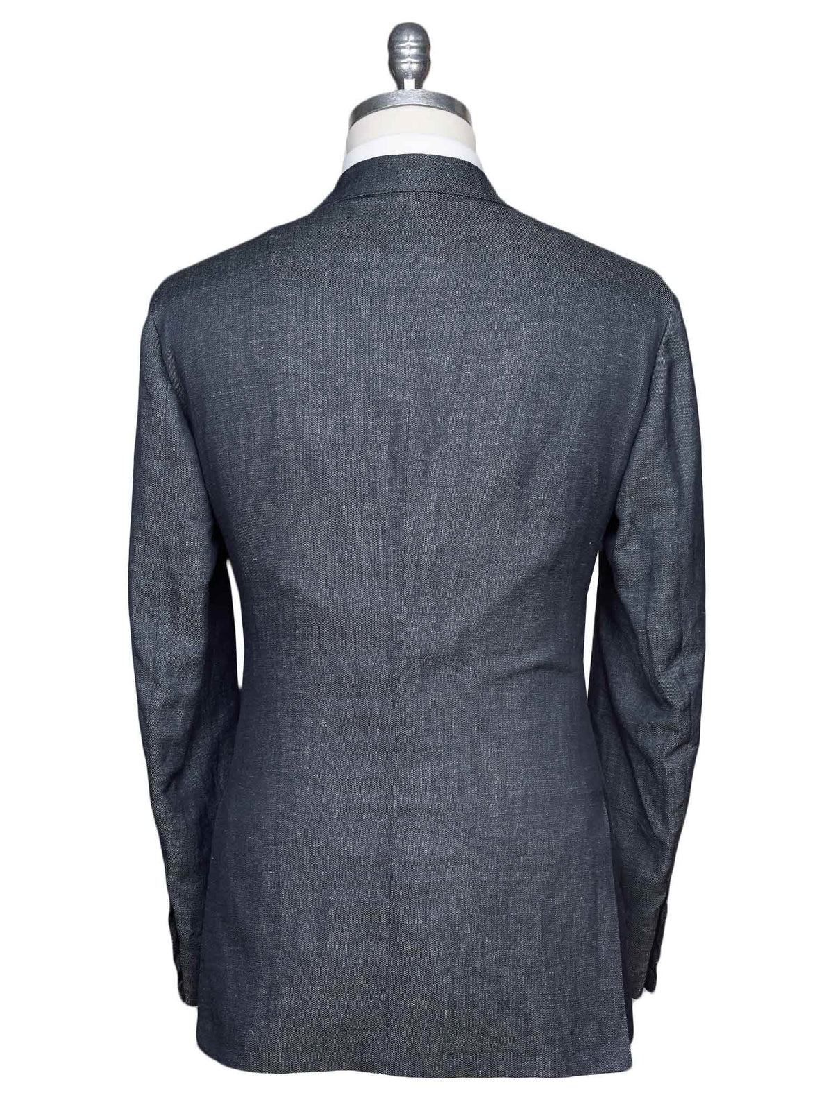 Kiton Blue Cotton Linen Ea Blazer