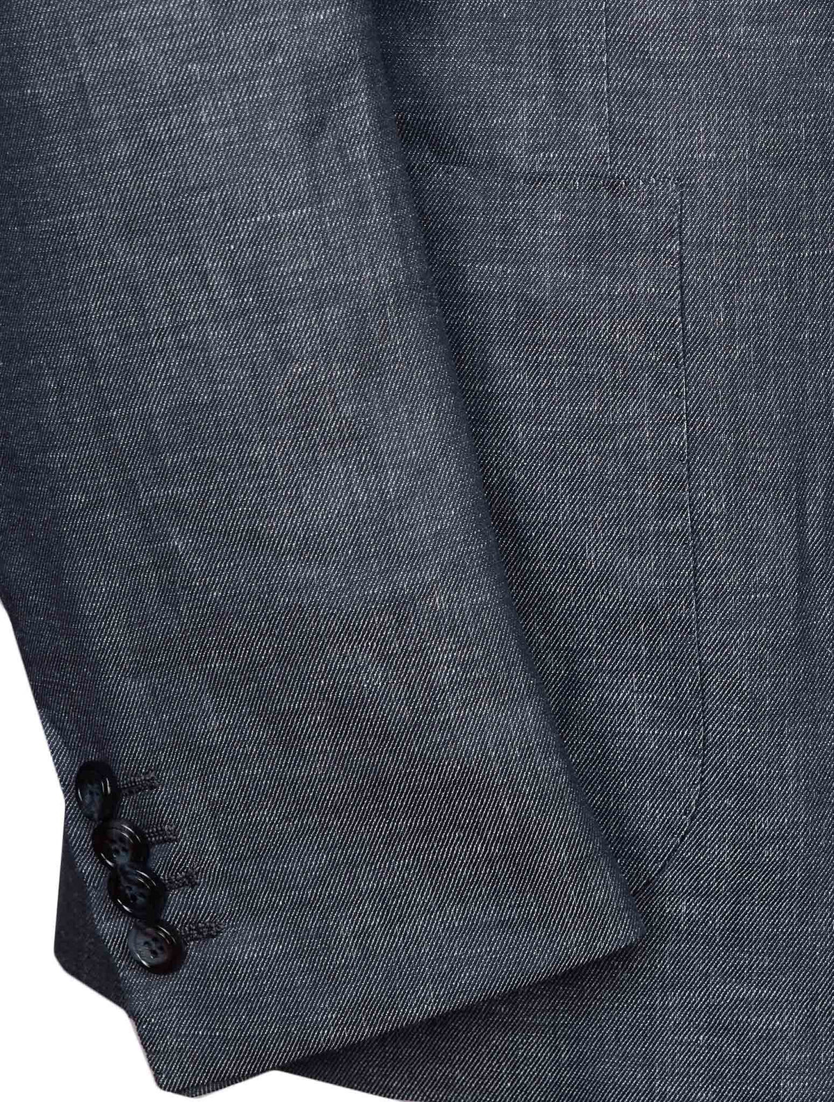 Kiton Blue Cotton Linen Ea Blazer