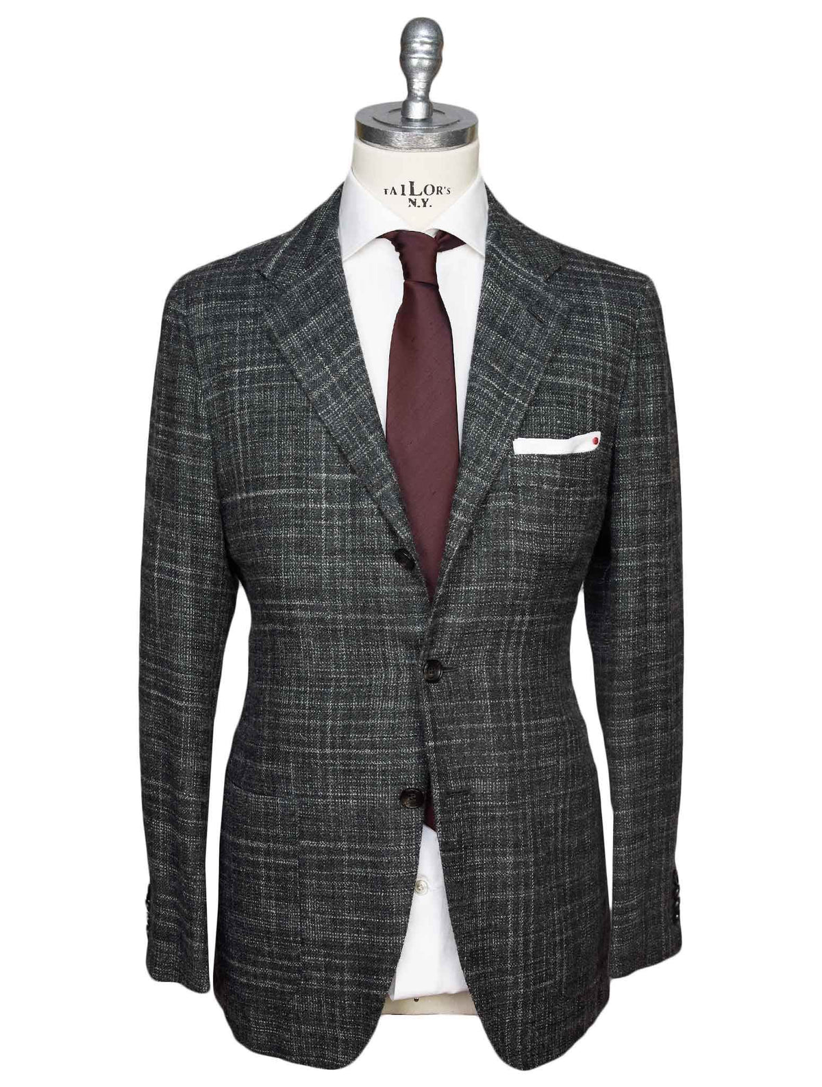 Kiton Gray Cashmere Wool Silk Blazer