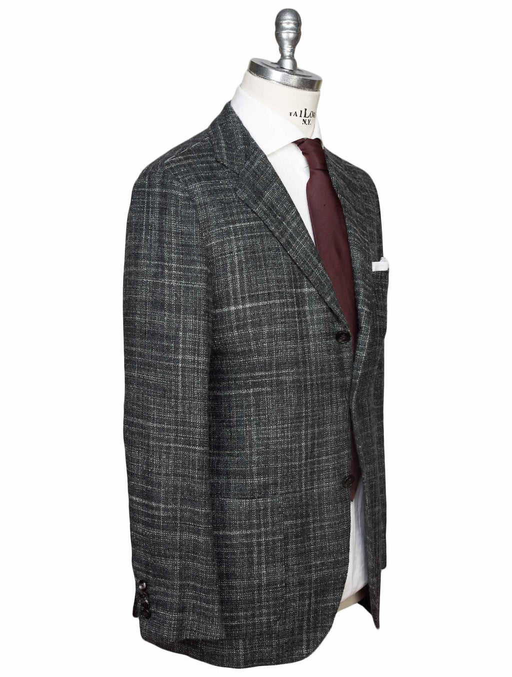 Kiton Kiton Gray Cashmere Wool Silk Blazer Gray 001