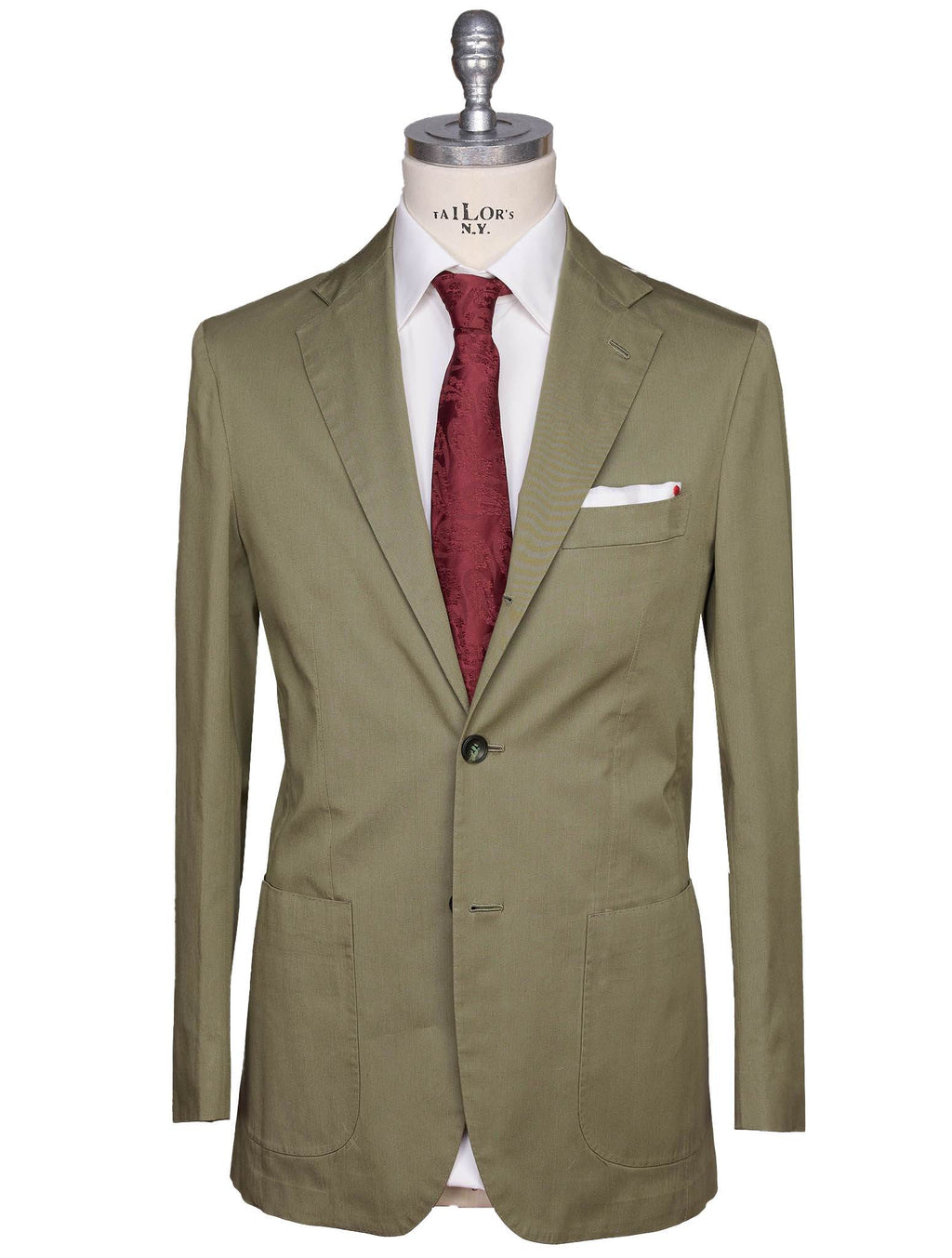 Kiton Green Lycra Viscose Silk Ea Blazer