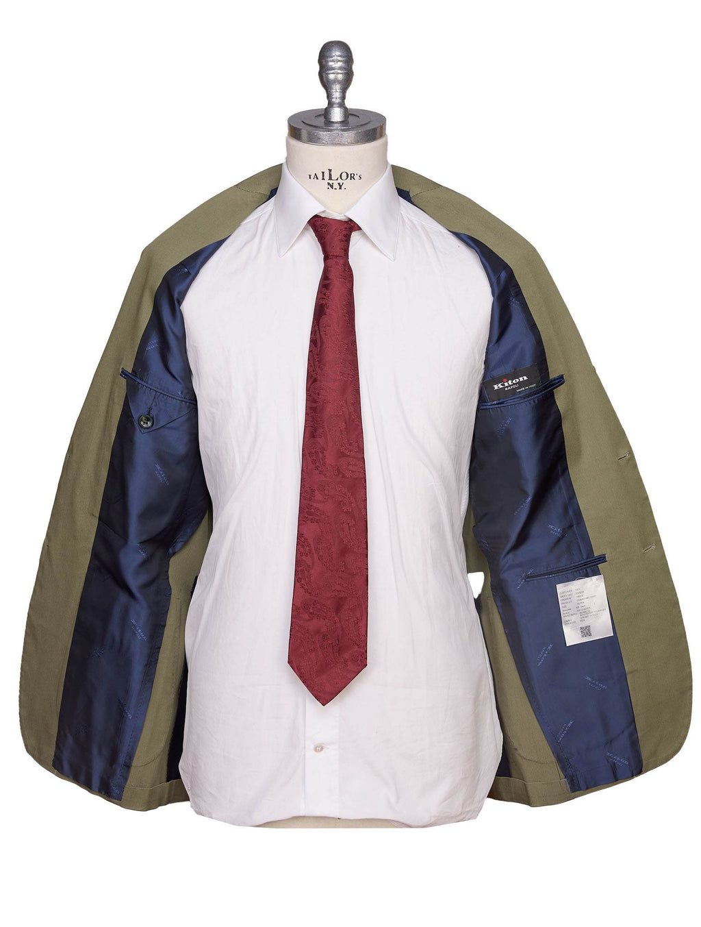 Kiton Green Lycra Viscose Silk Ea Blazer