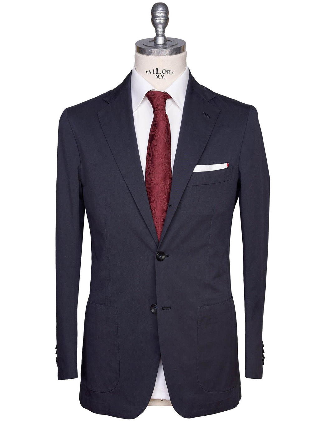 Kiton Blue Lycra Viscose Silk Ea Blazer