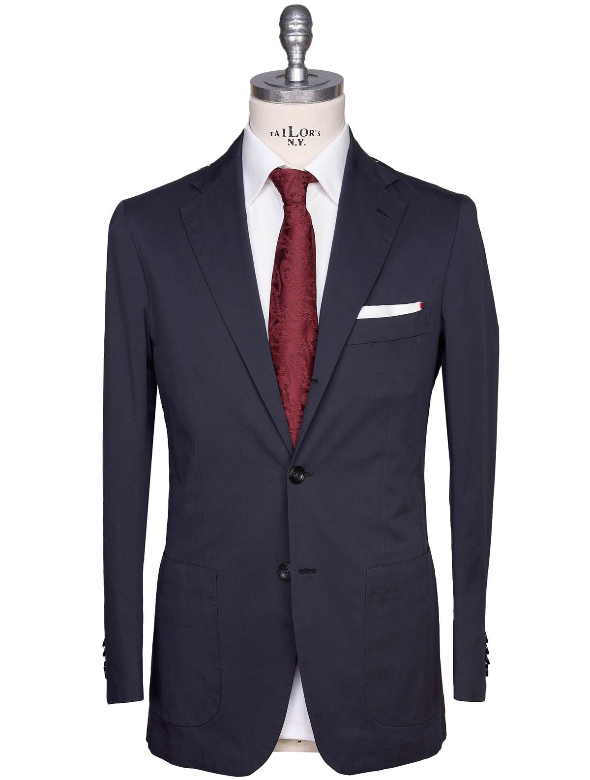 Kiton Blue Lycra Viscose Silk Ea Blazer