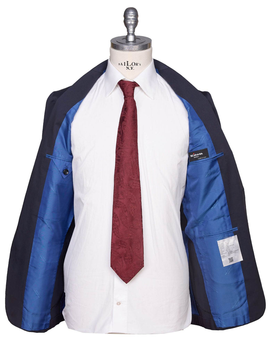 Kiton Blue Lycra Viscose Silk Ea Blazer