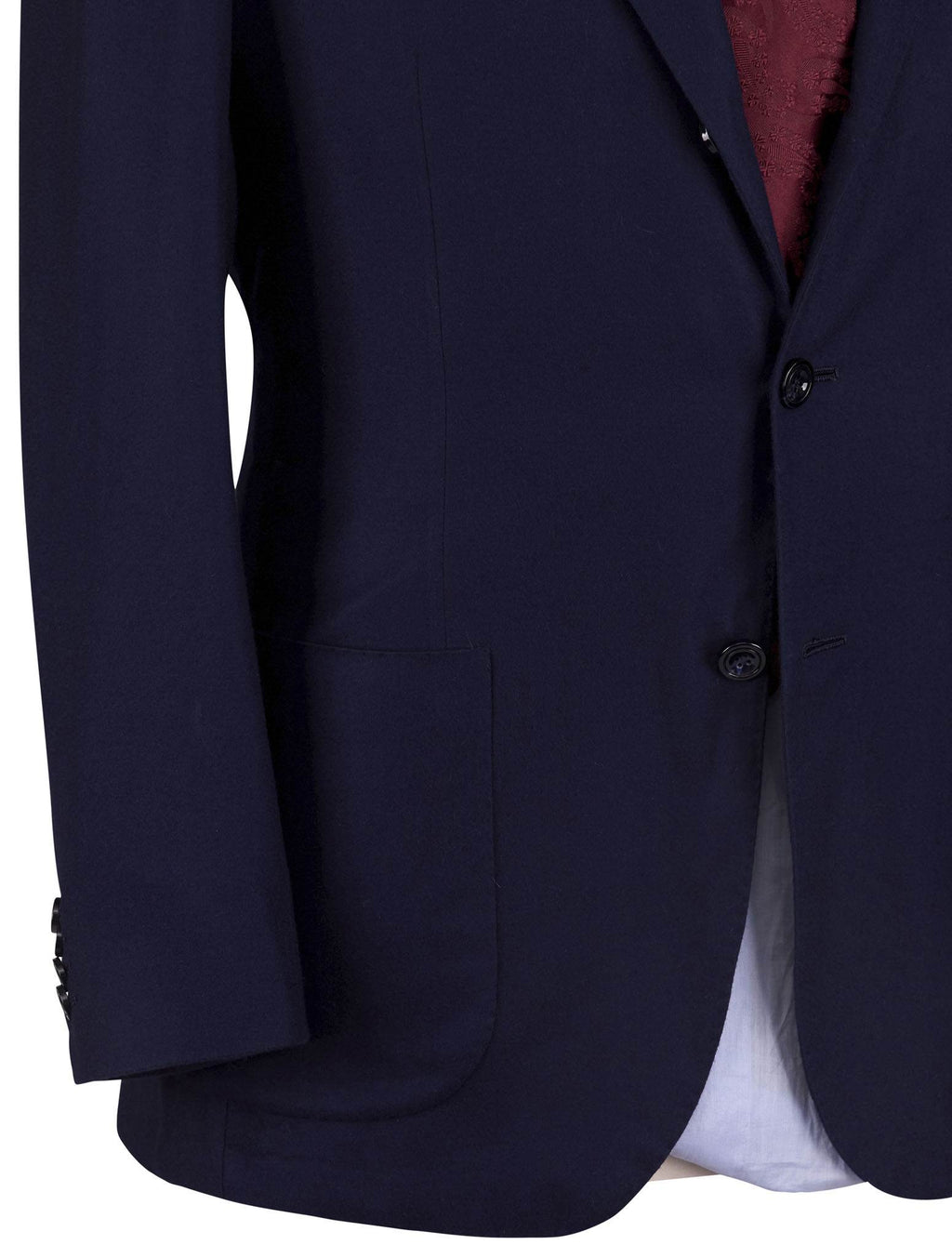Kiton Blue Vicuna Perù Silk Blazer