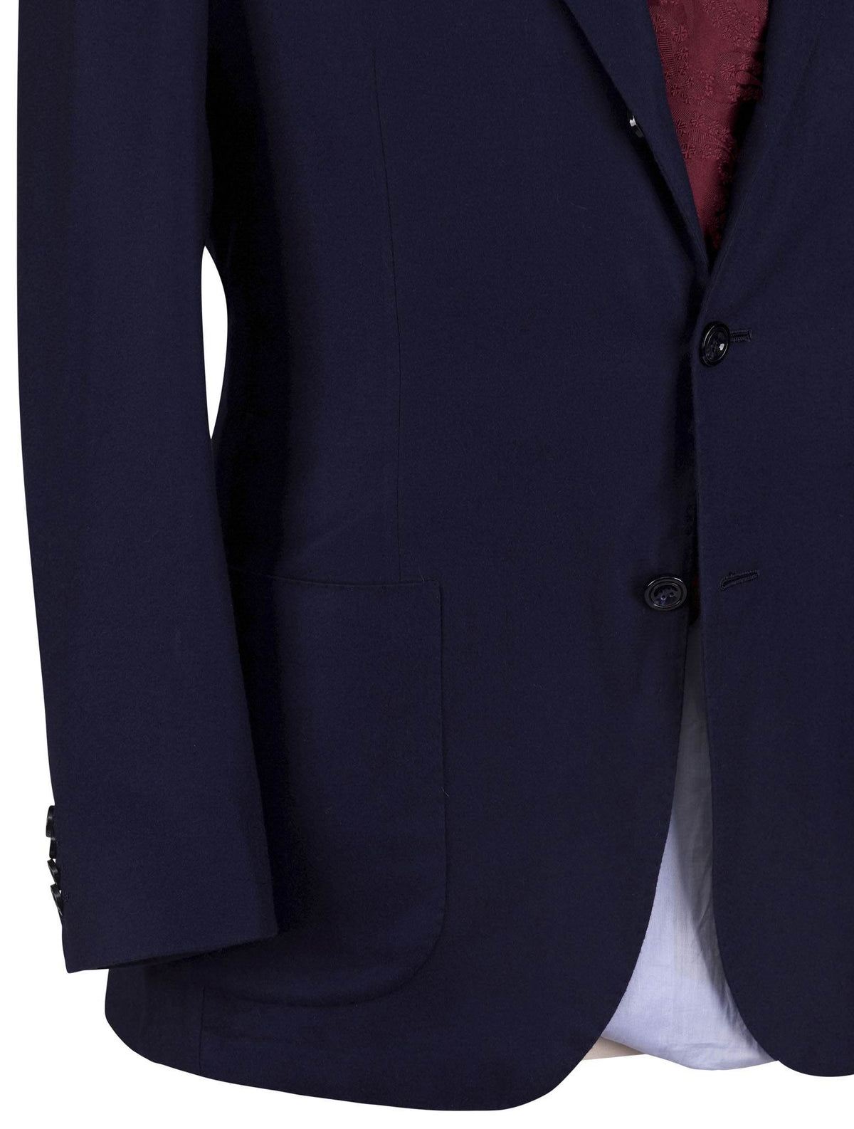 Kiton Blue Vicuna Perù Silk Blazer