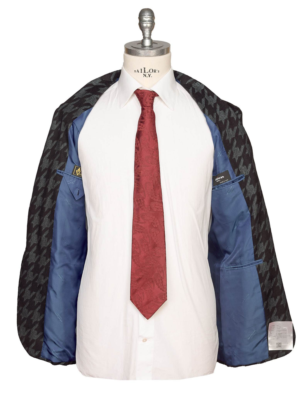 Kiton Black Blue Vicuna Peru Silk Blazer