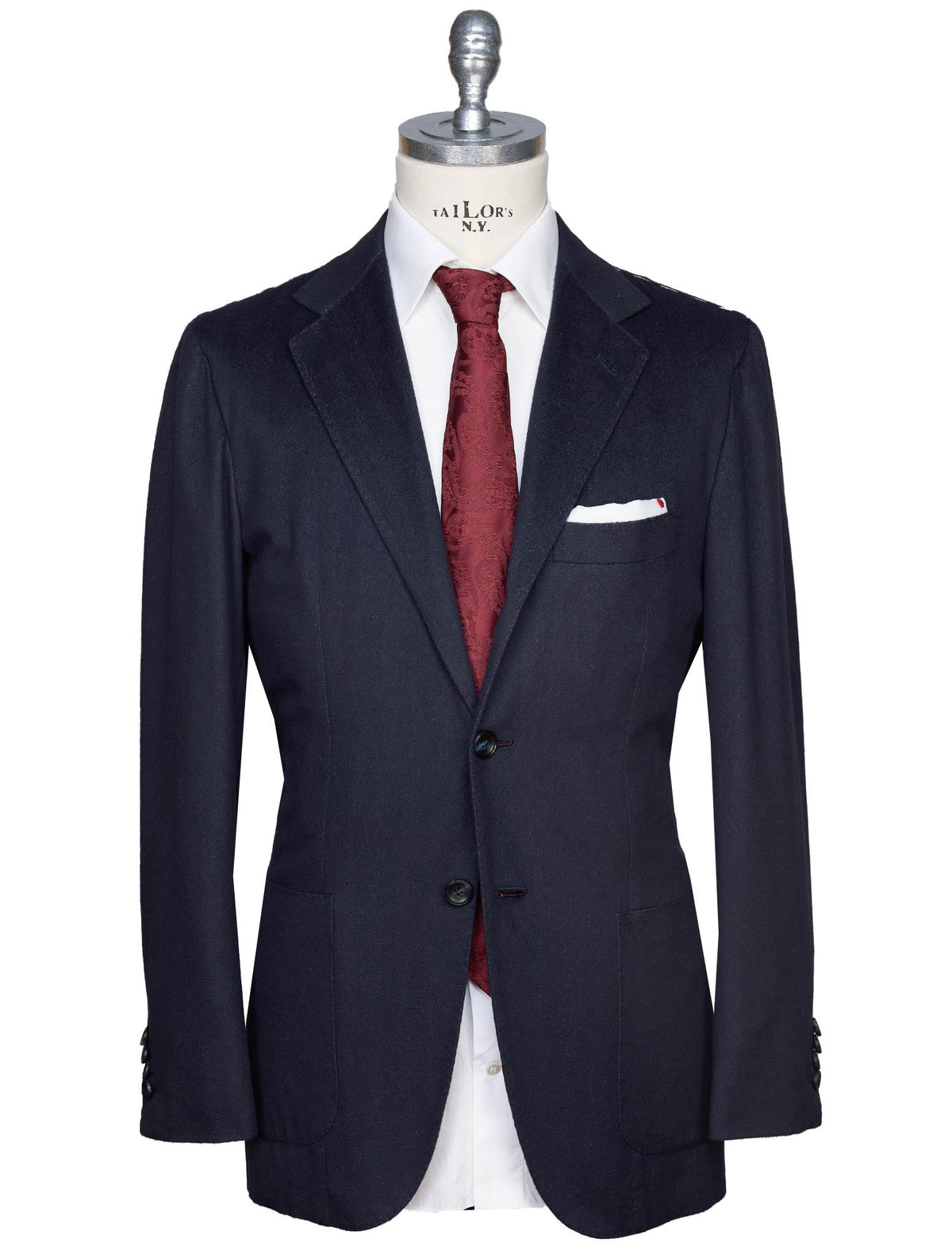 Kiton Blue Vicuna Peru Silk Blazer
