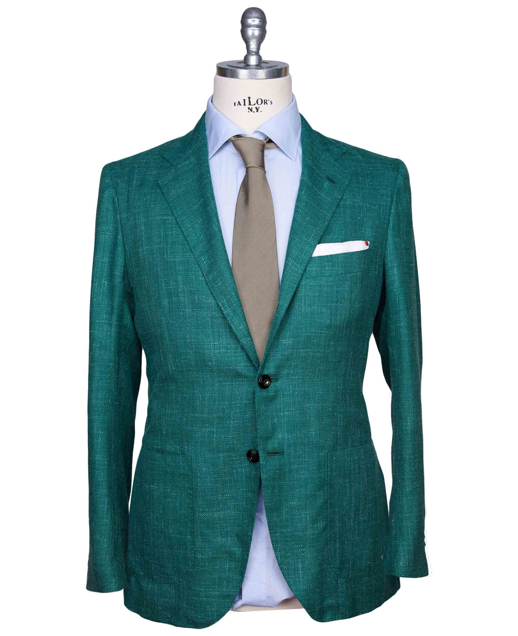 Kiton Kiton Green Cashmere Virgin Wool Silk Linen Blazer Green 000