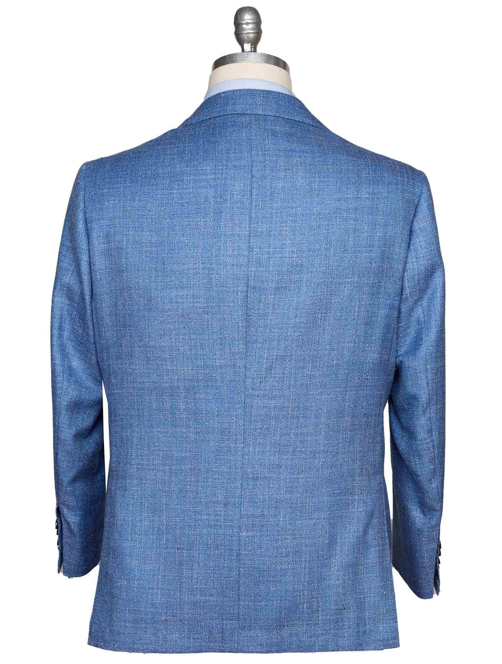 Kiton Blue Virgin Wool Silk Linen Blazer