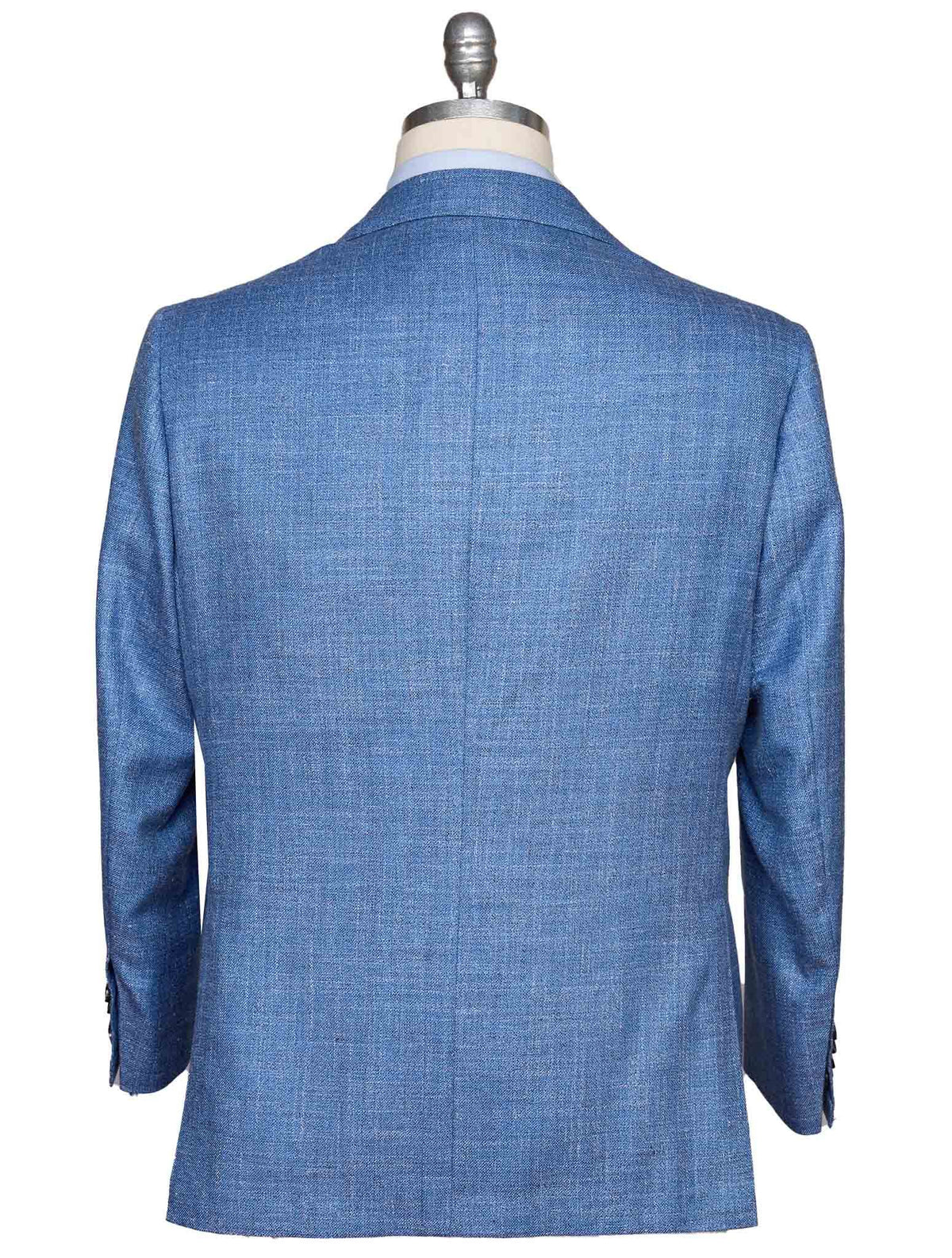 Kiton Blue Virgin Wool Silk Linen Blazer