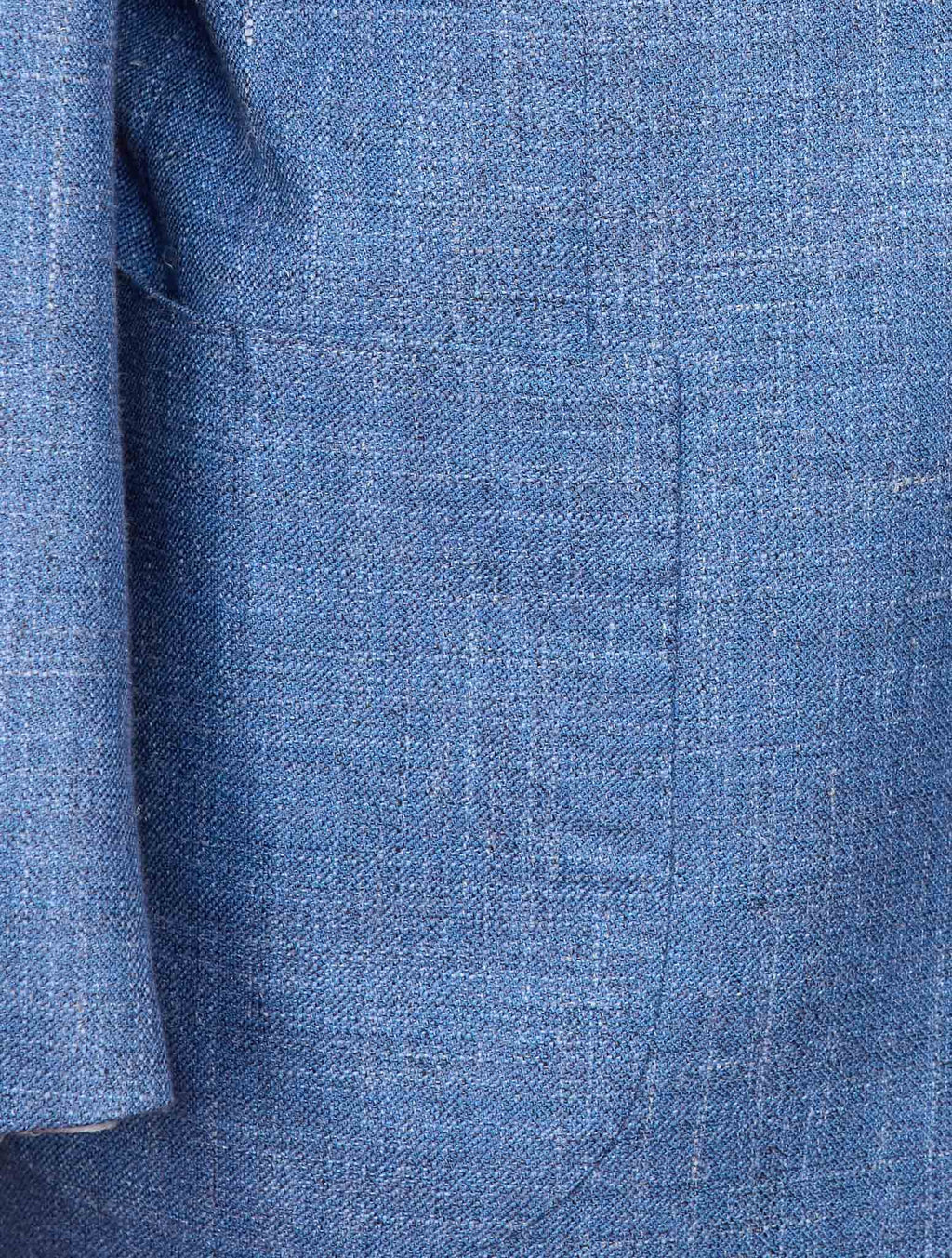 Kiton Blue Virgin Wool Silk Linen Blazer