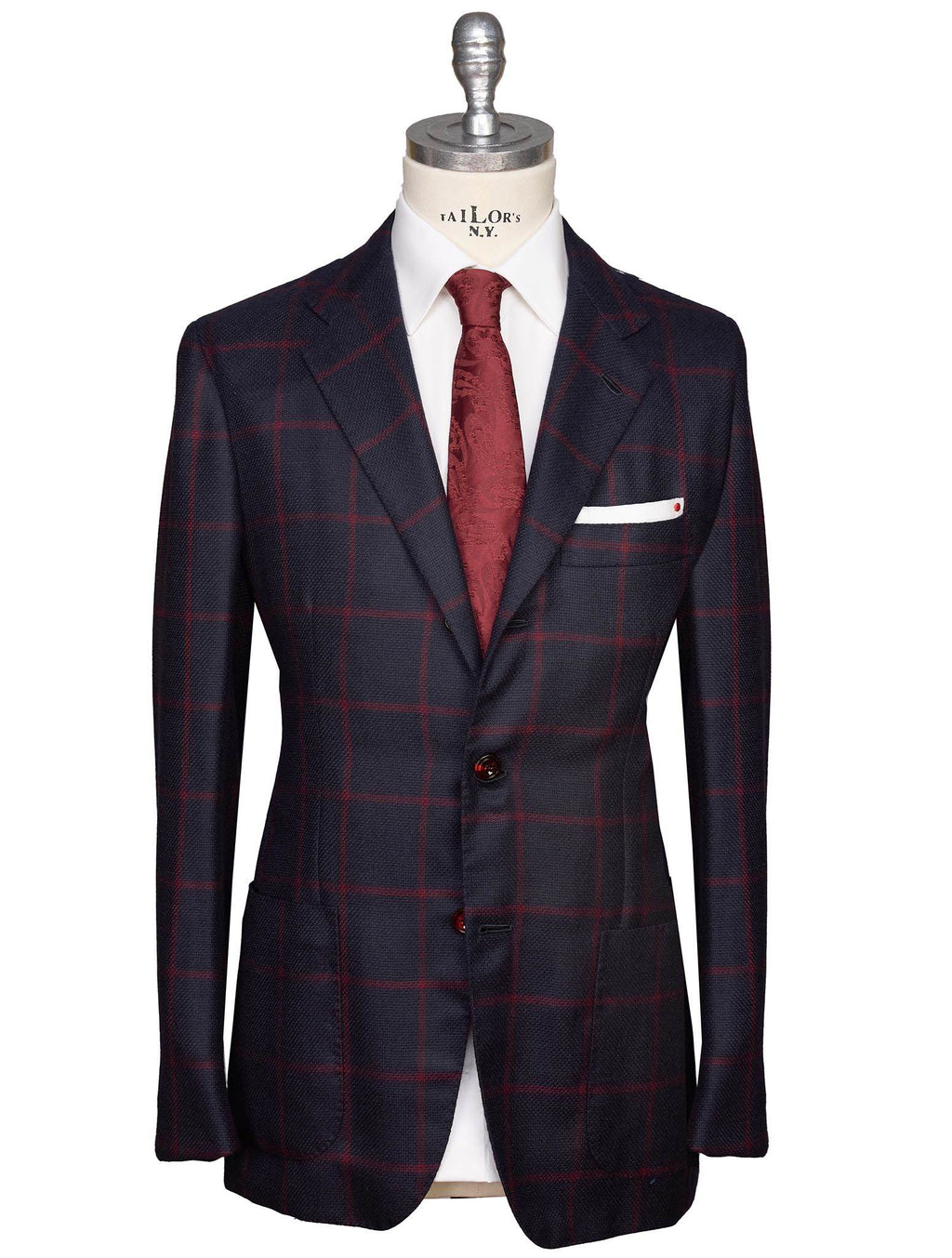 Kiton Kiton Blue Red Cashmere Blazer Blue / Red 000