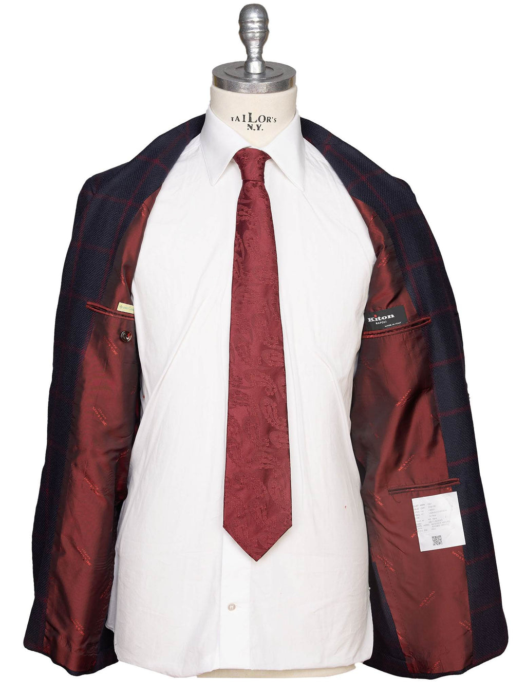 Kiton Blue Red Cashmere Blazer