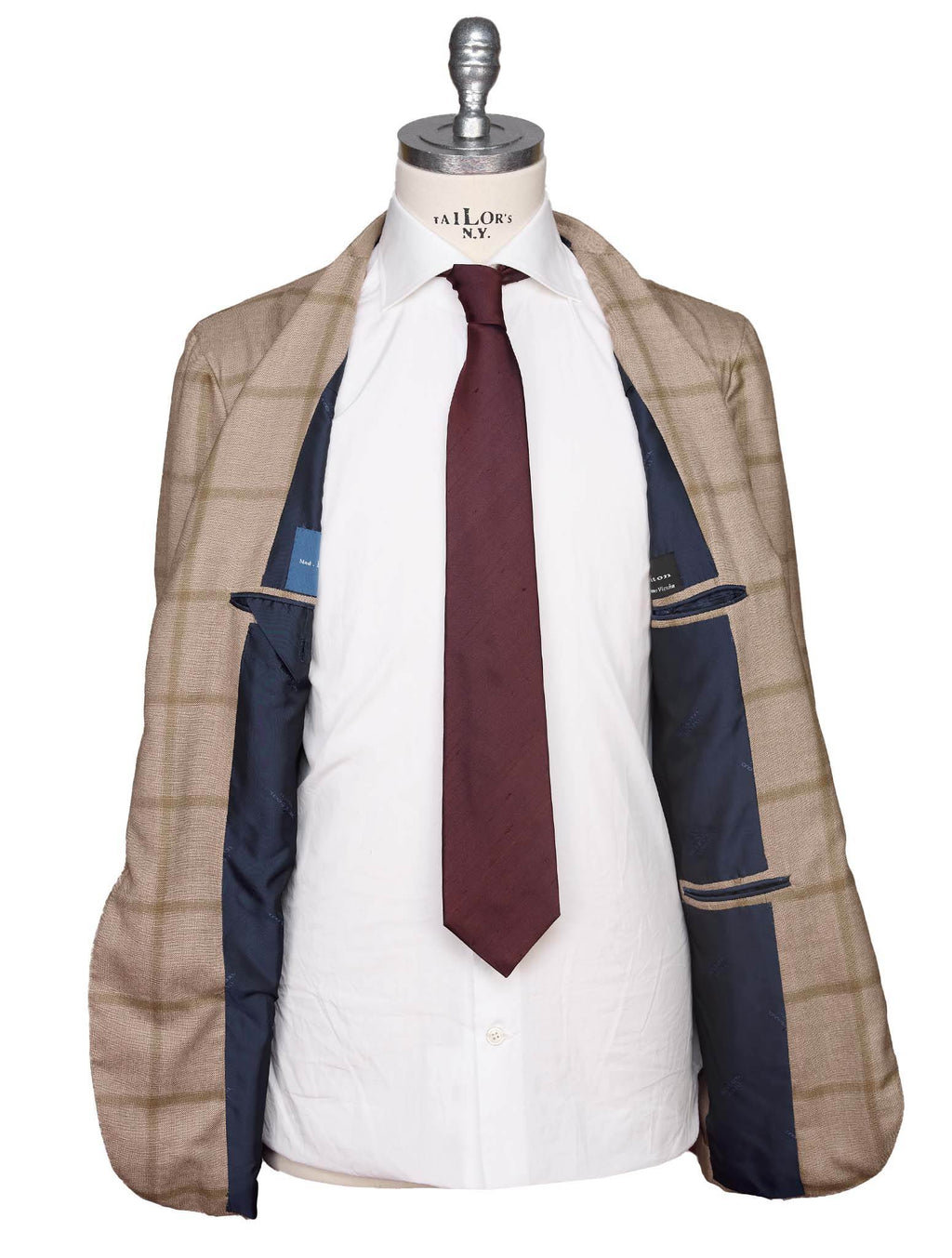 Kiton Beige Vicuna Peru Cashmere Silk Blazer