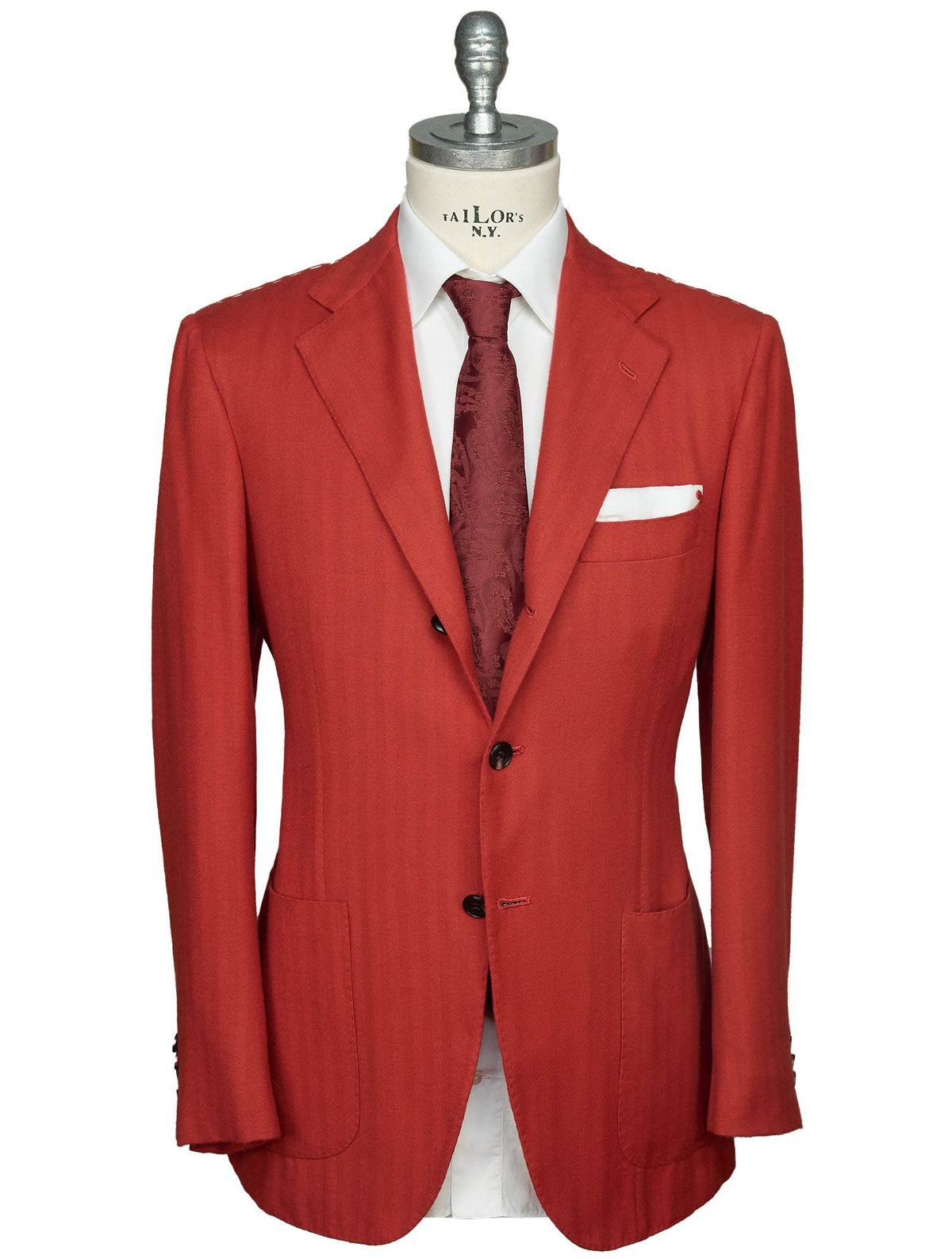 Kiton Kiton Red Vicuna Peru Cashmere Silk Blazer Red 000
