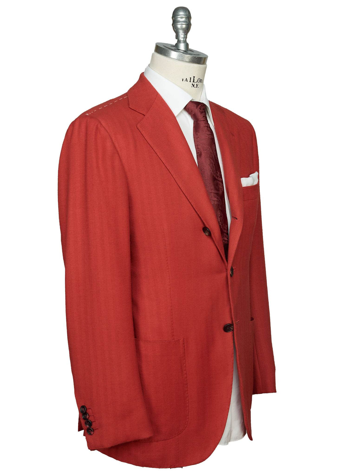 Kiton Kiton Red Vicuna Peru Cashmere Silk Blazer Red 001