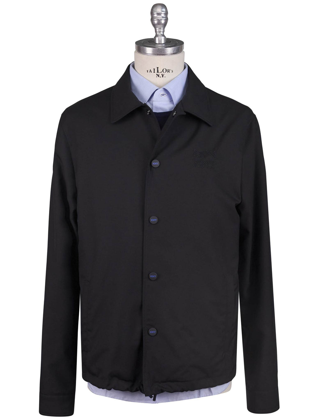 Kiton Knt Black Virgin Wool Coat