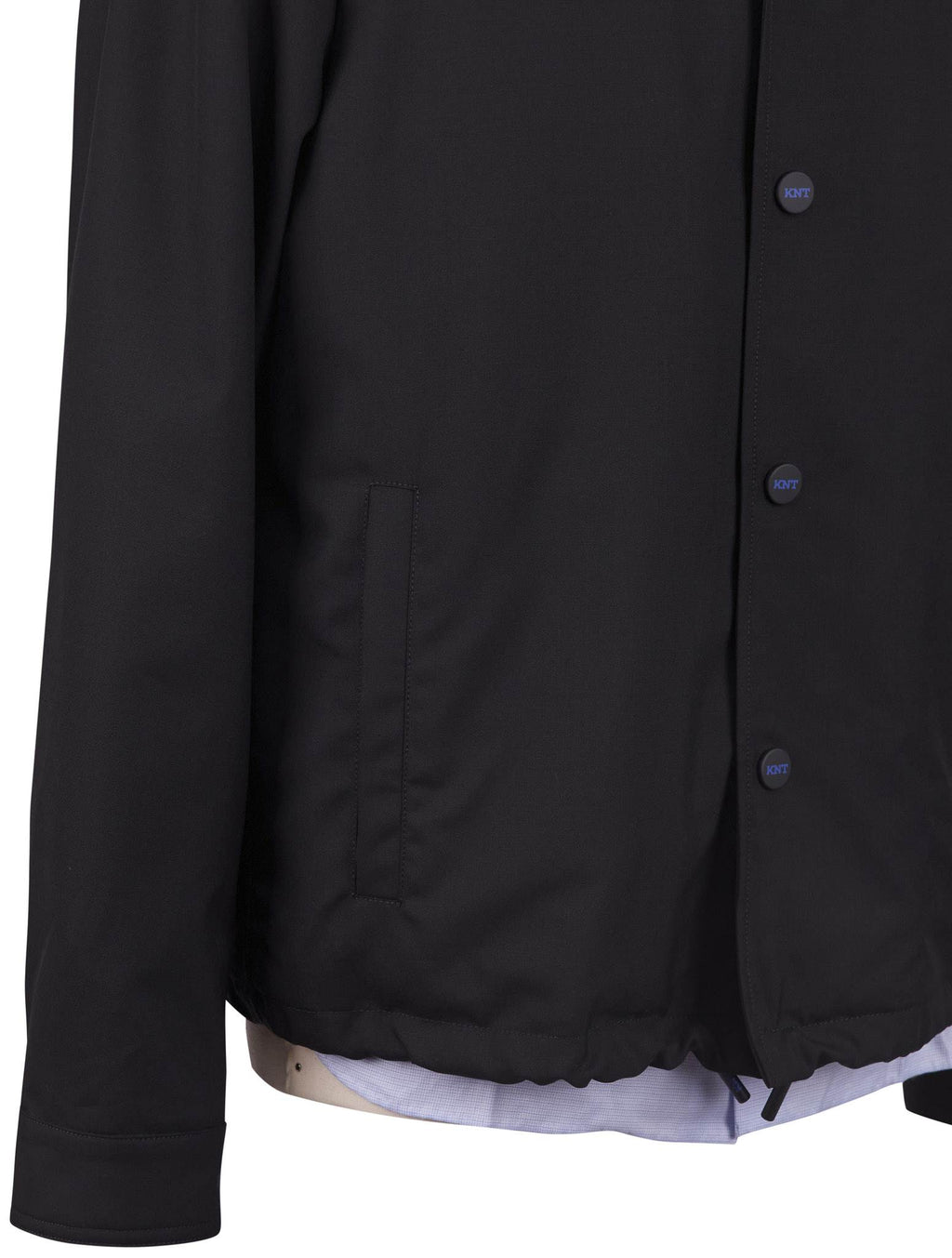 Kiton Knt Black Virgin Wool Coat
