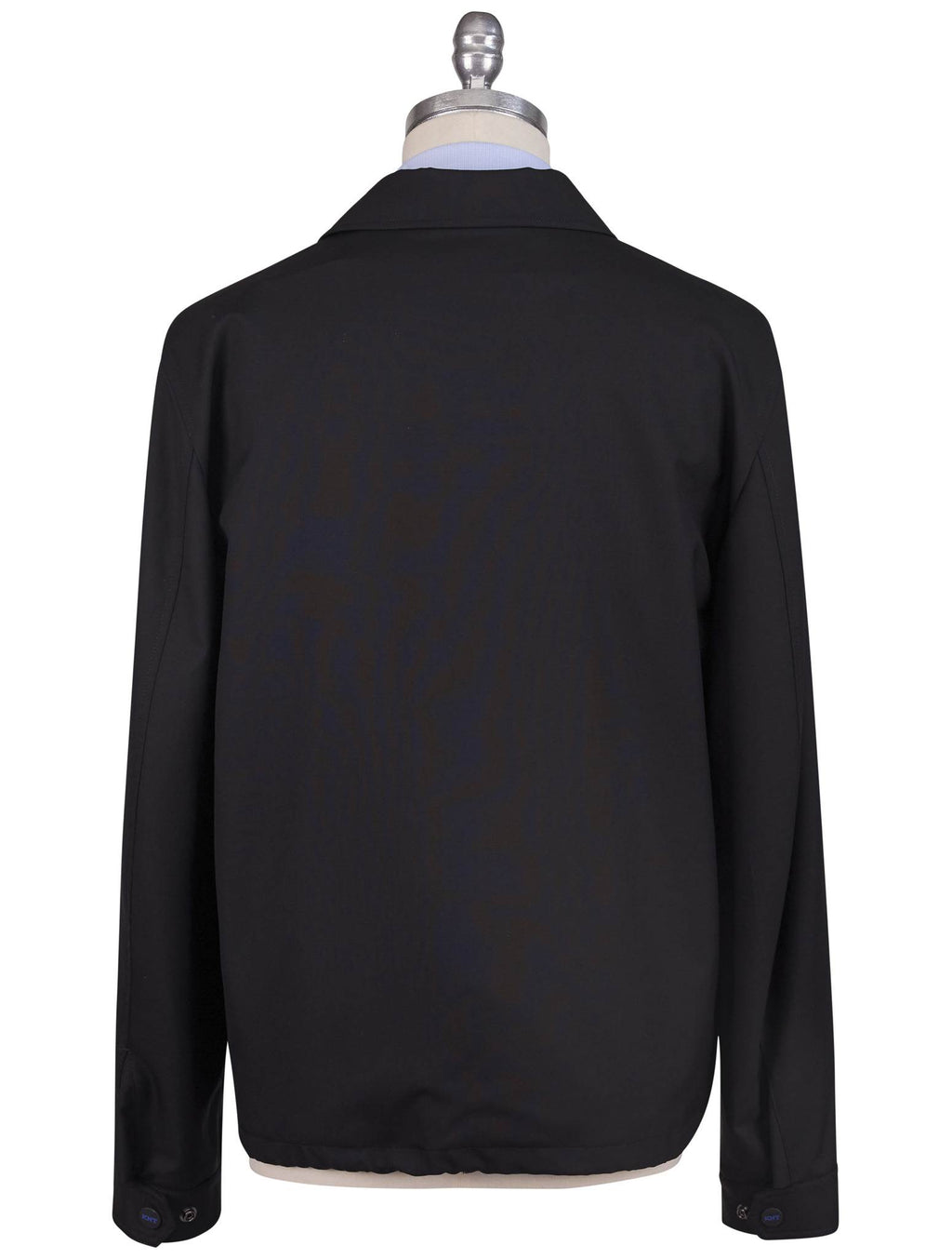 Kiton Knt Black Virgin Wool Coat