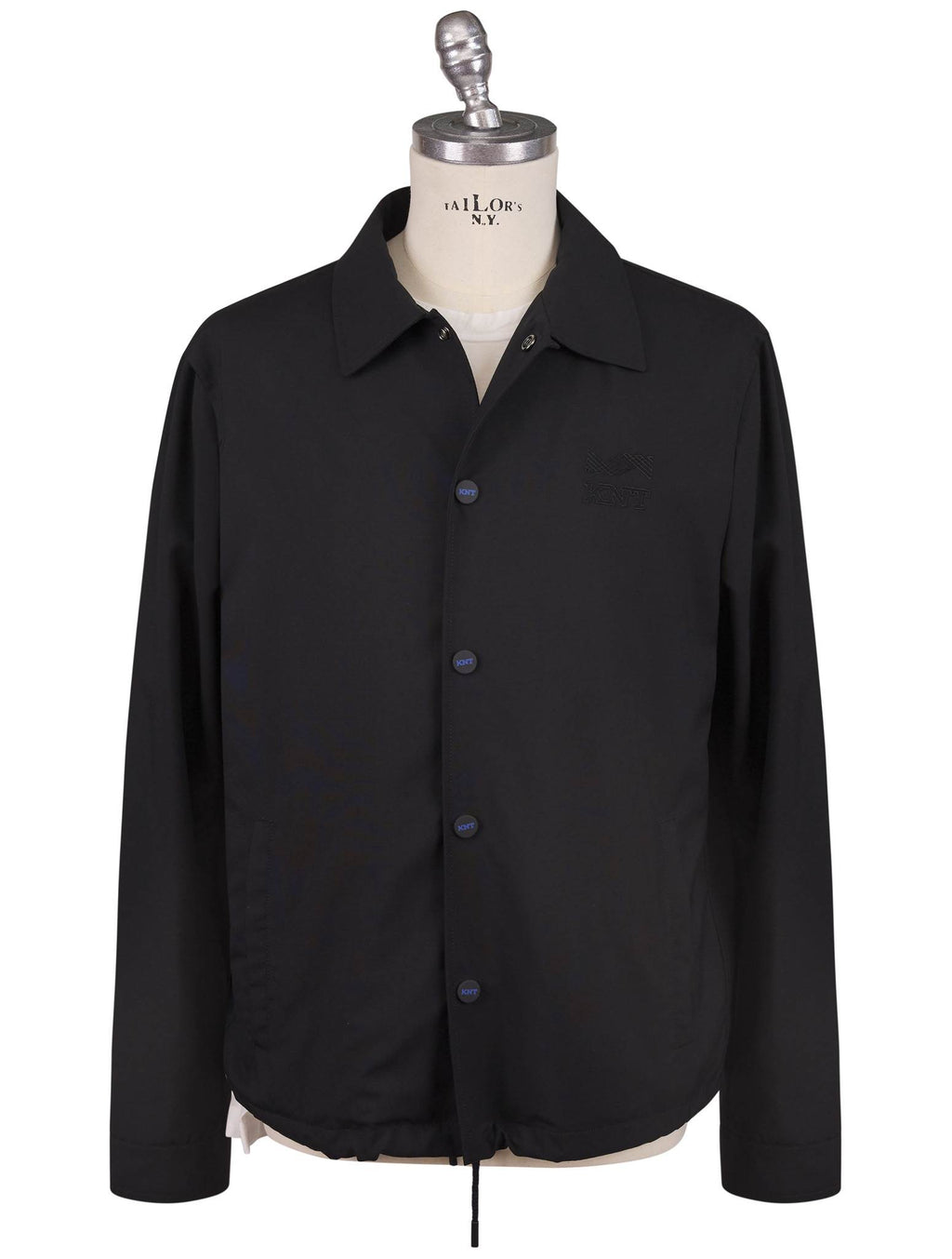Kiton Knt Black Virgin Wool Coat