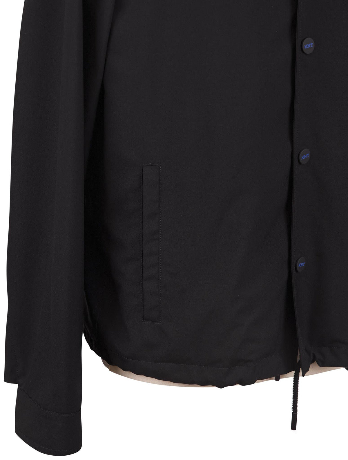 Kiton Knt Black Virgin Wool Coat