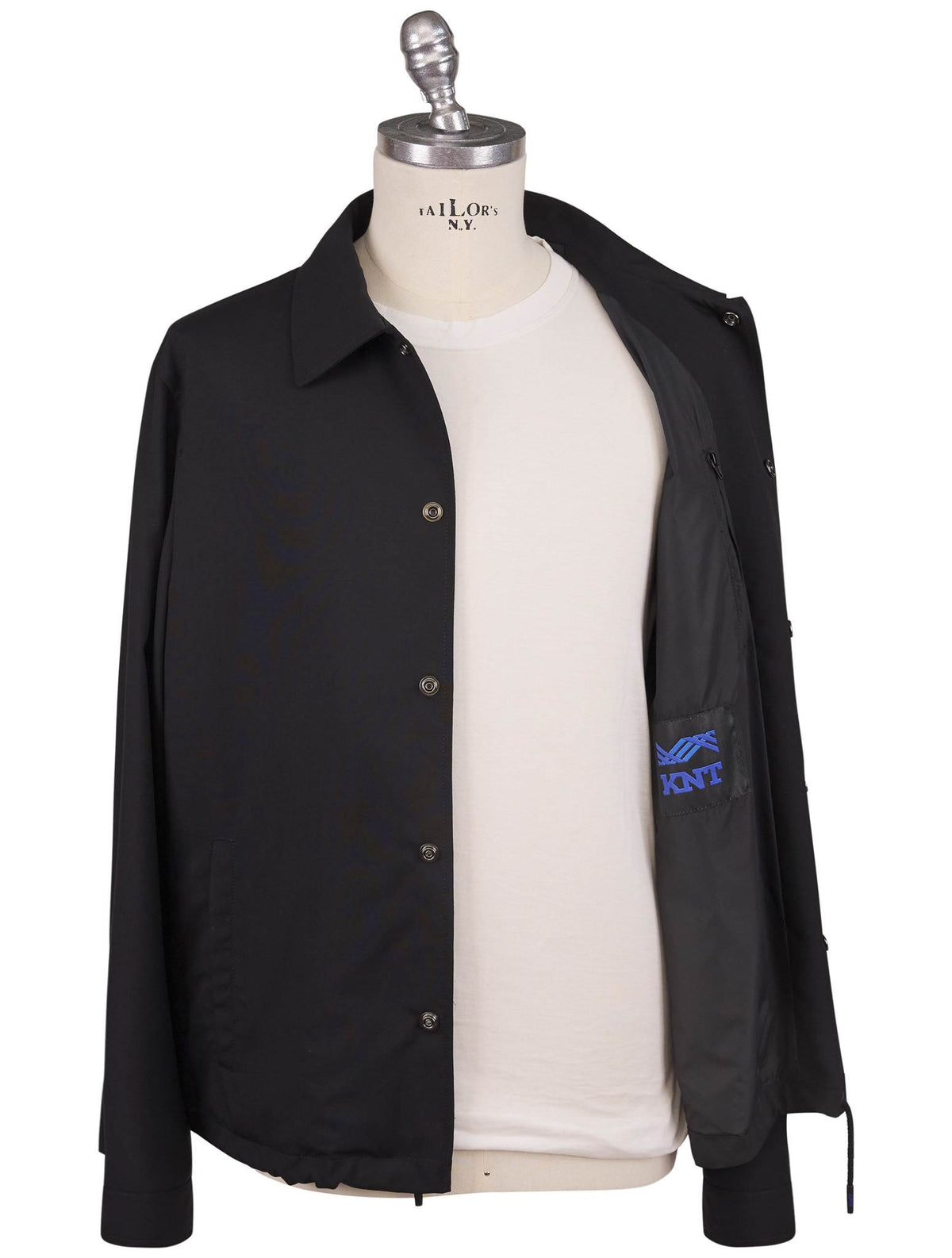 Kiton Knt Black Virgin Wool Coat