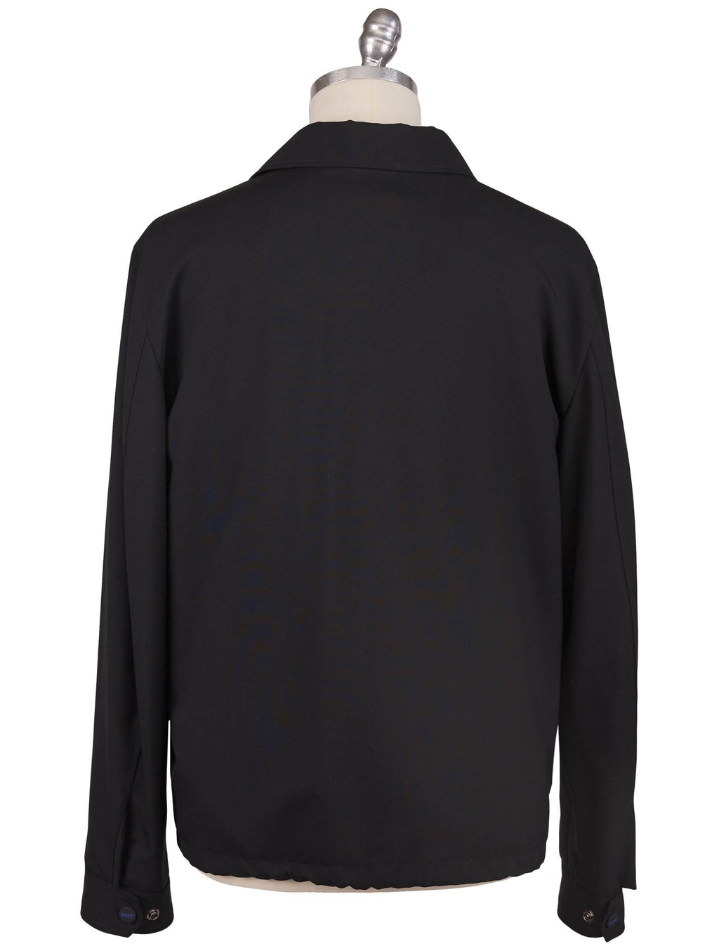 Kiton Knt Black Virgin Wool Coat