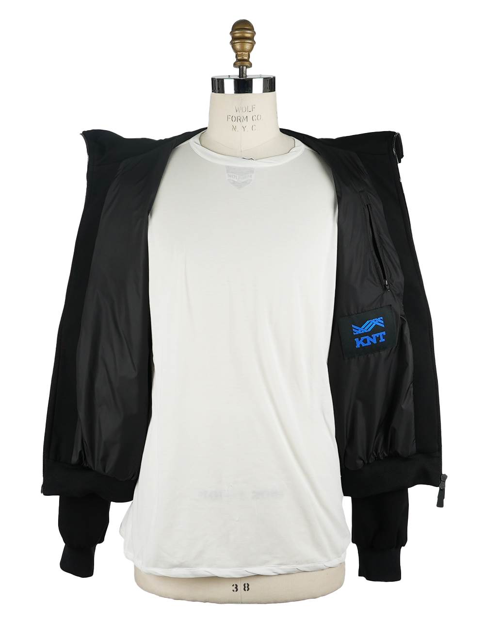 KNT Kiton Black Viscose Pa Ea Coat