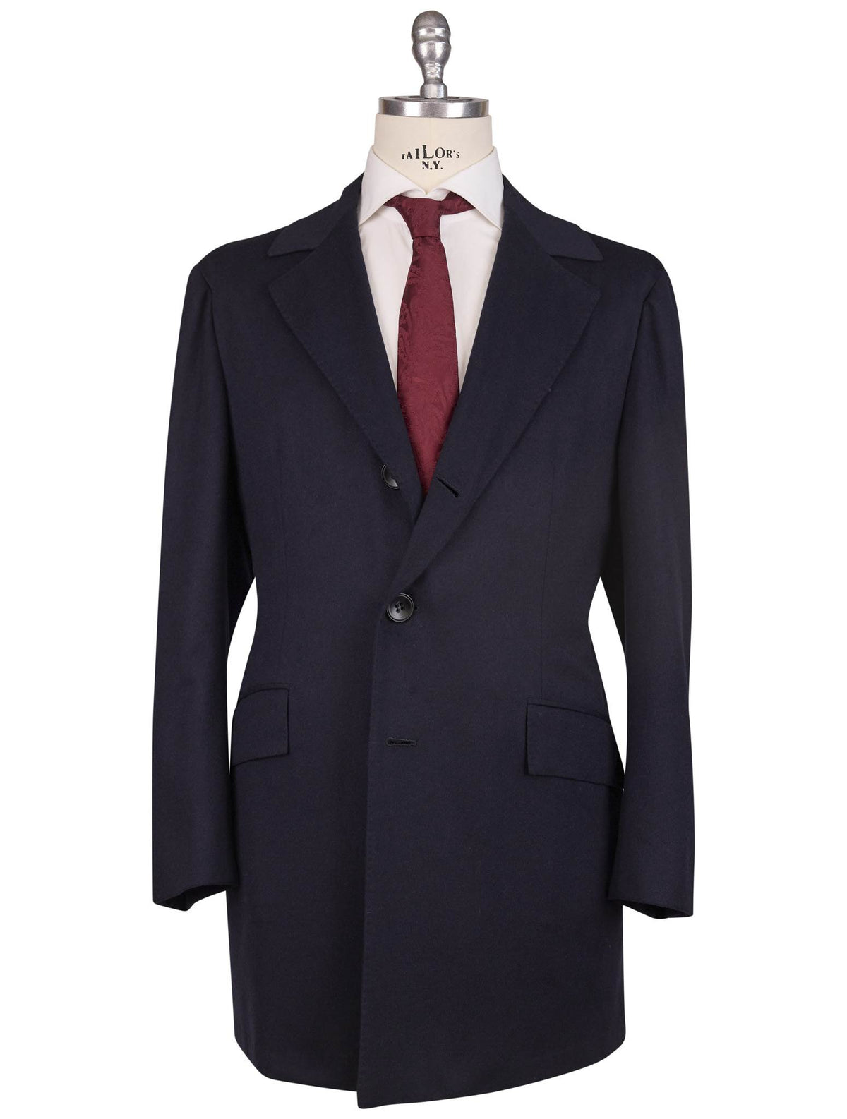 Kiton Blue Cashmere Overcoat