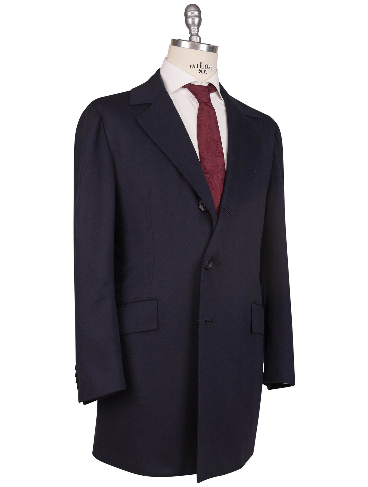 Kiton Kiton Blue Cashmere Overcoat Blue 001