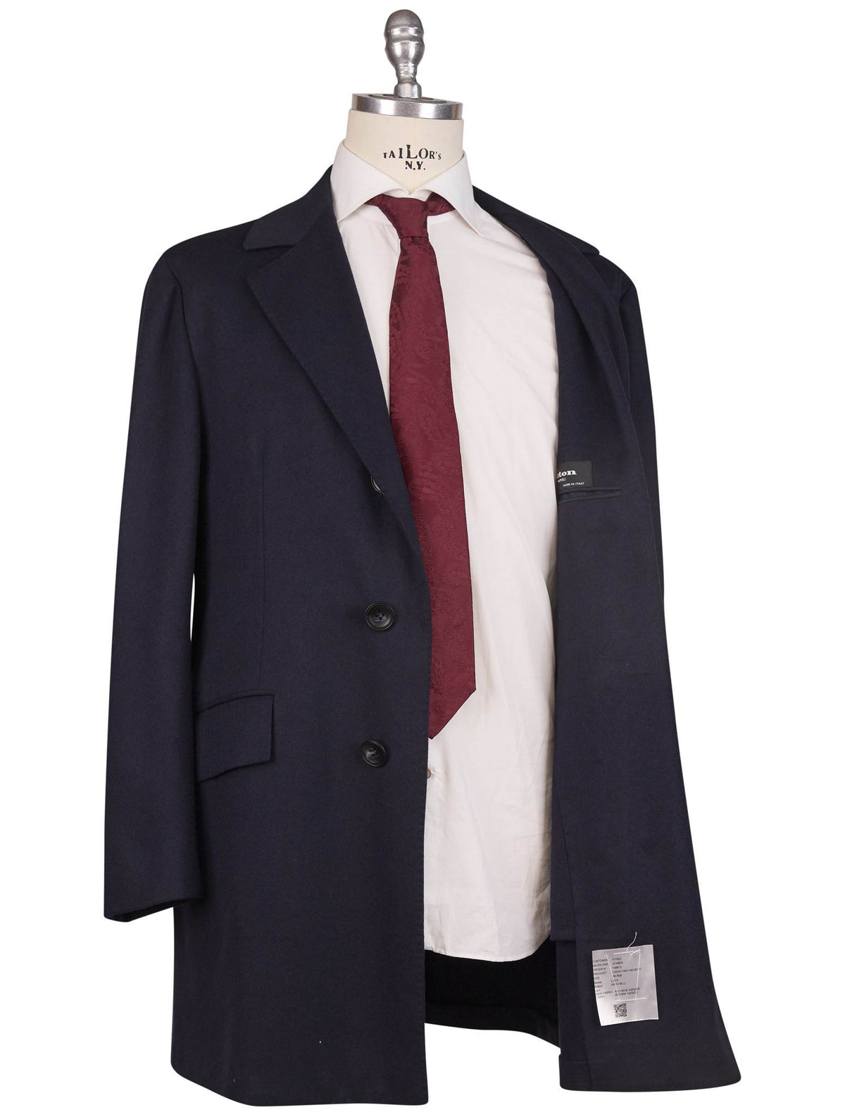 Kiton Blue Cashmere Overcoat