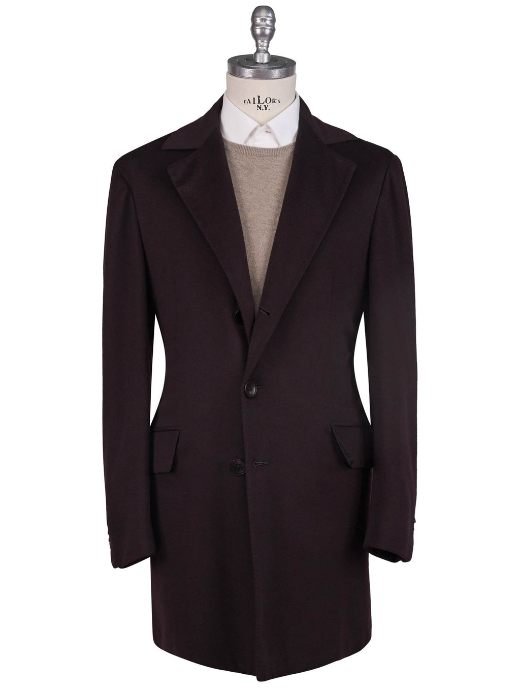 Kiton Kiton Burgundy Cashmere Vicuna Peru Overcoat Burgundy 000
