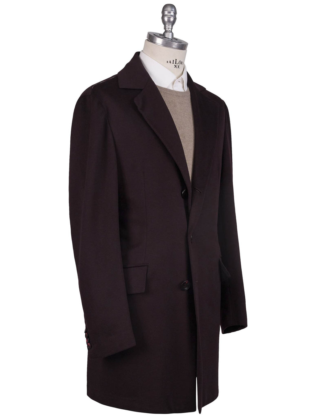 Kiton Kiton Burgundy Cashmere Vicuna Peru Overcoat Burgundy 001