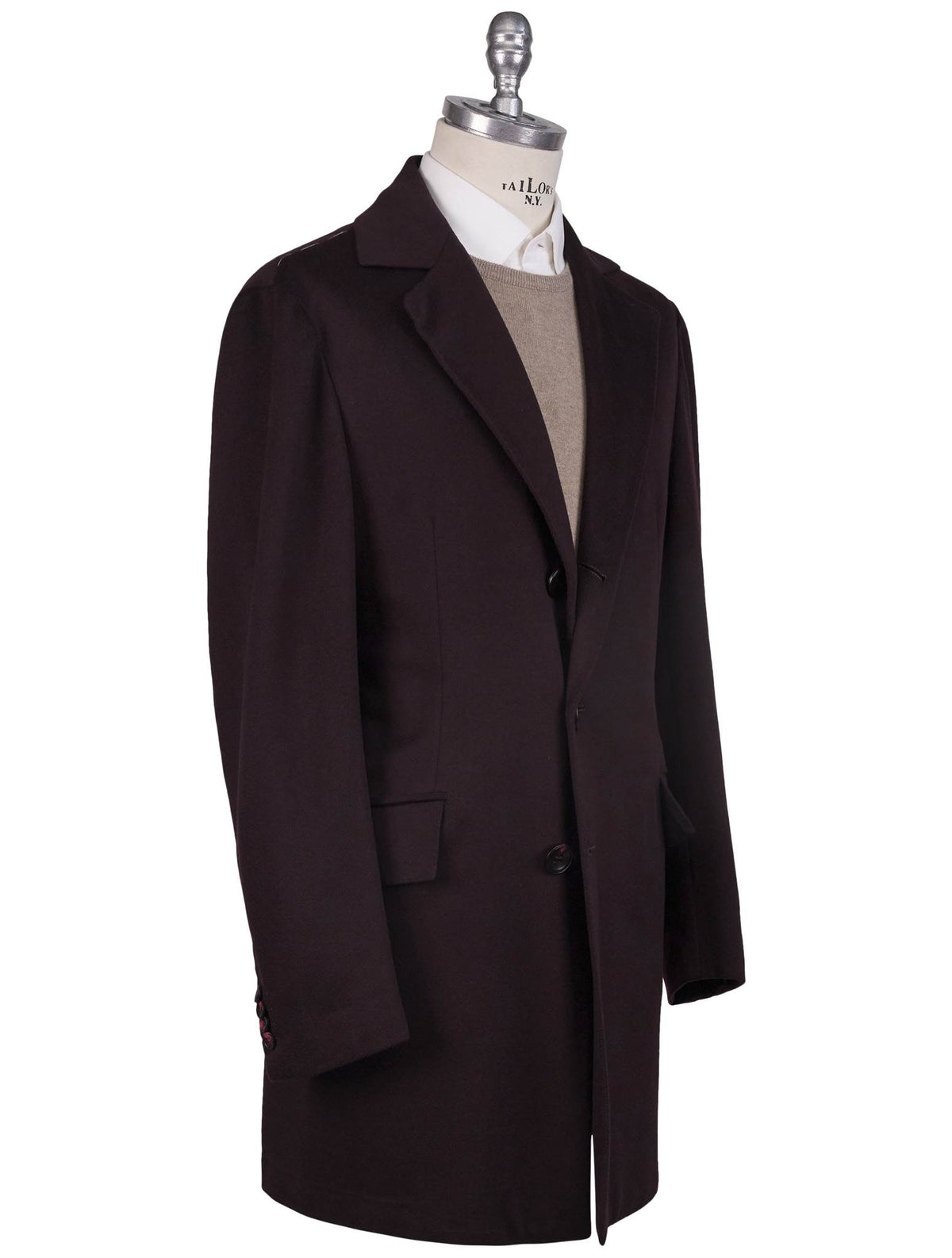 Kiton Kiton Burgundy Cashmere Vicuna Peru Overcoat Burgundy 001