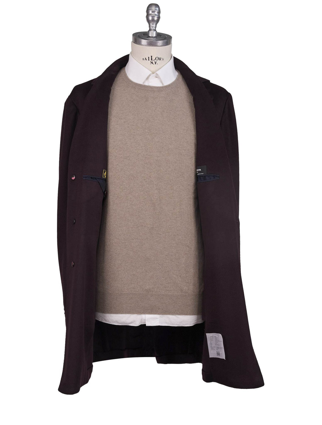 Kiton Burgundy Cashmere Vicuna Peru Overcoat