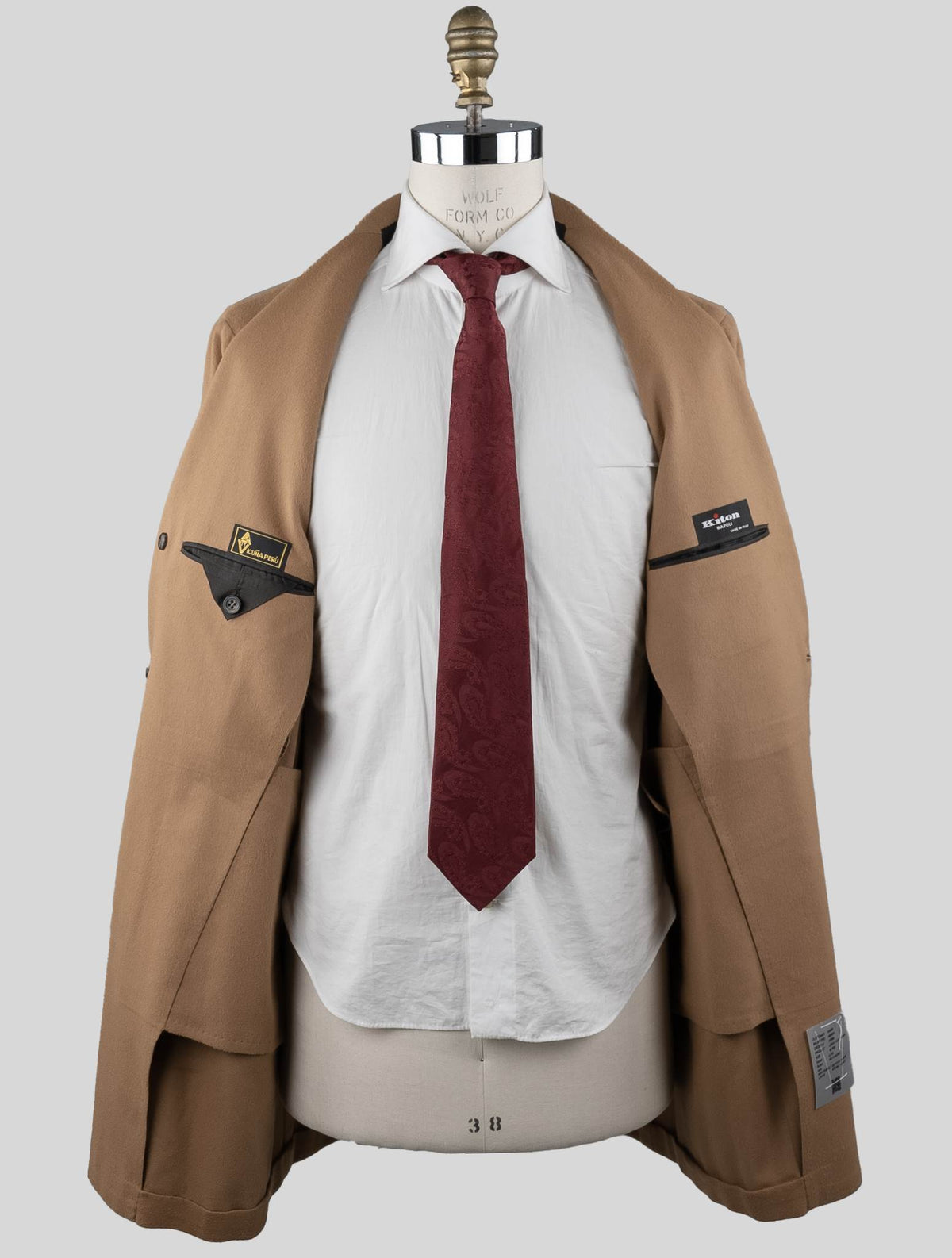 Kiton Beige Vicuna Perù Overcoat