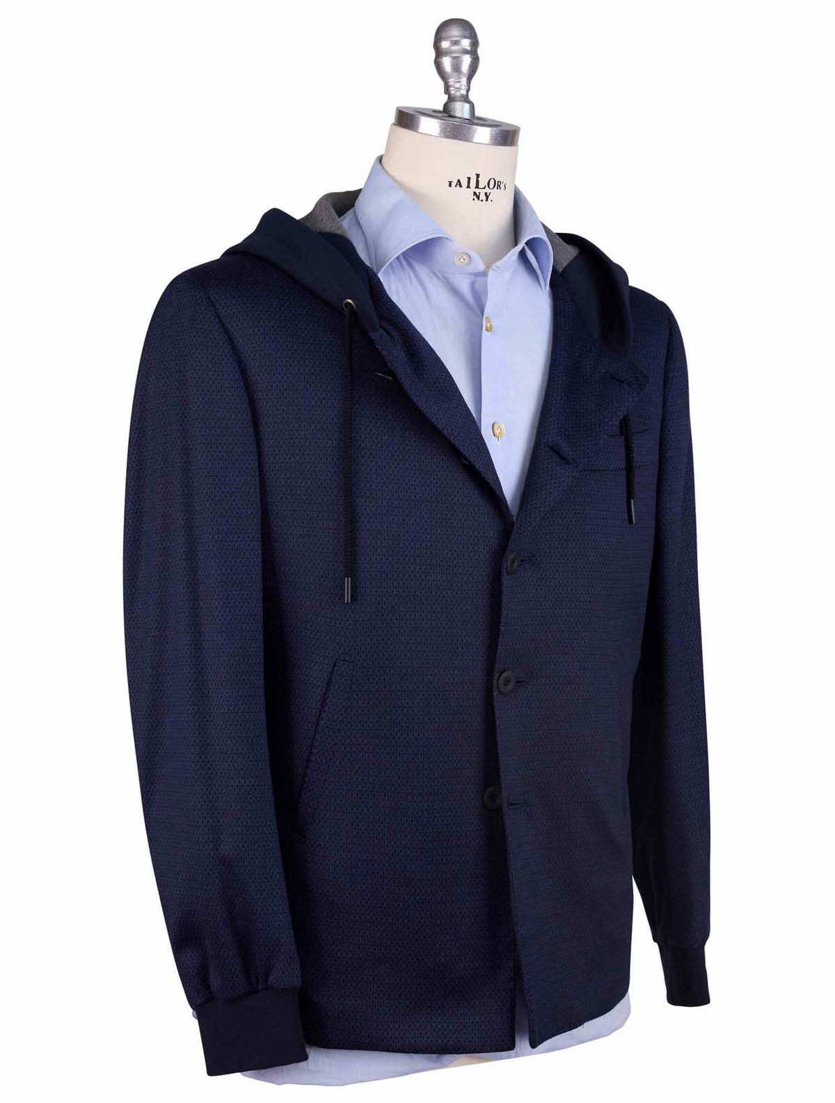 KNT Kiton Knt Blue Wool Blazer Blue 001
