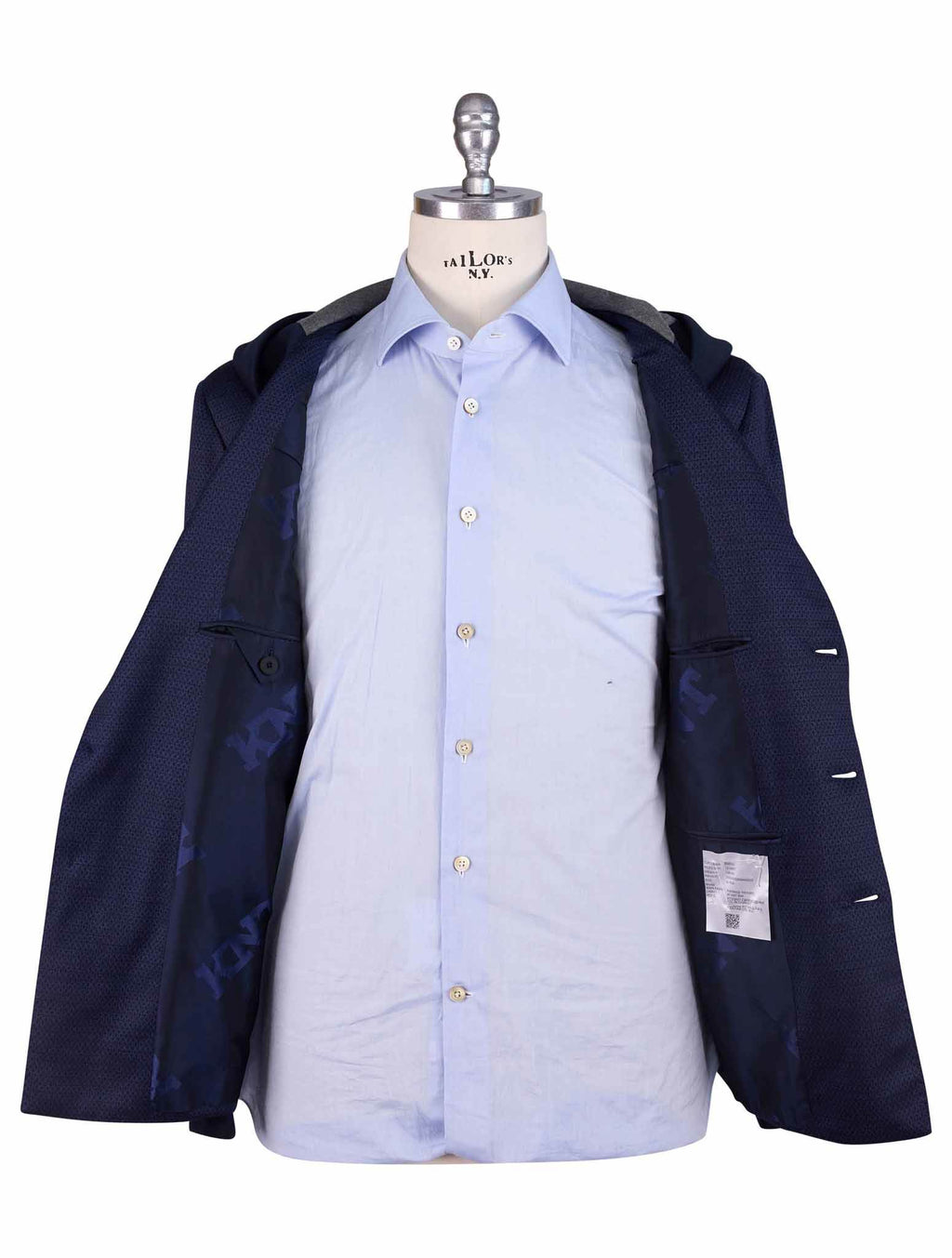 Kiton Knt Blue Wool Blazer